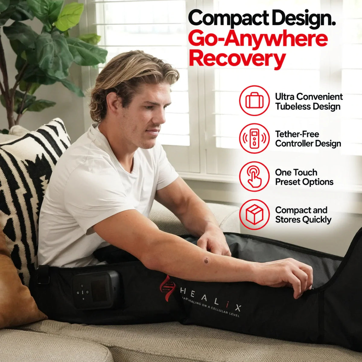 HEALiX Flow Compression Boots – Wireless 5-Chamber Recovery System