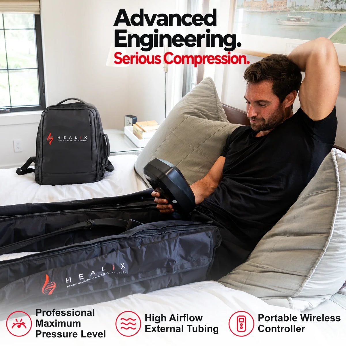 HEALiX Flow Pro Compression Boots - Advanced 8 Chamber Recovery System