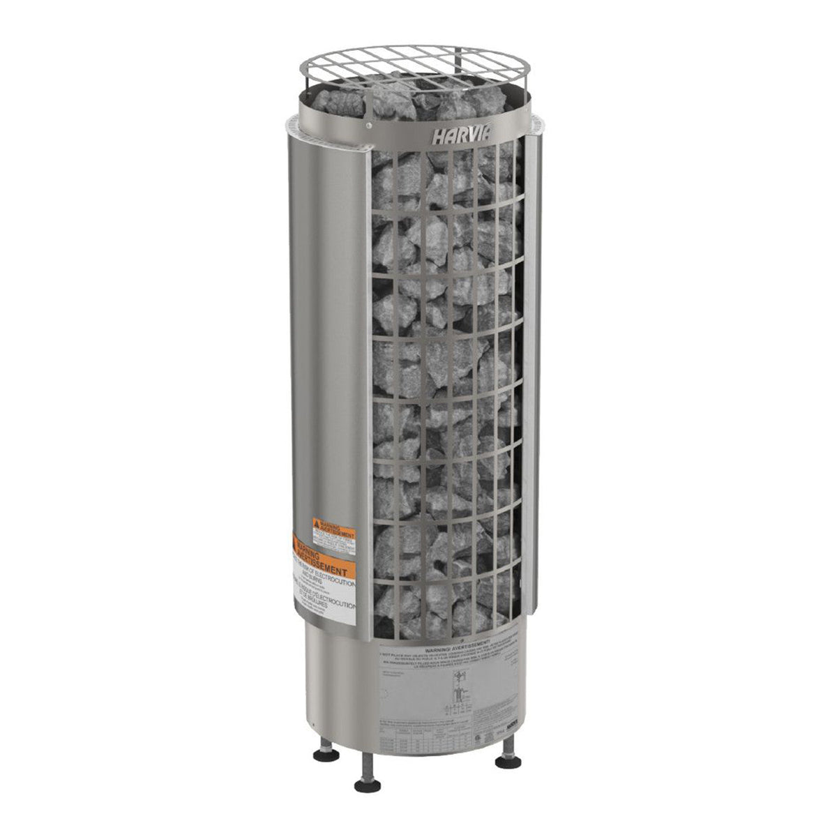 Harvia Cilindro UL Certified Electric Sauna Heater With Xenio CX45 Digital Control Panel & Sauna Stones [PC60/80/90/110E]