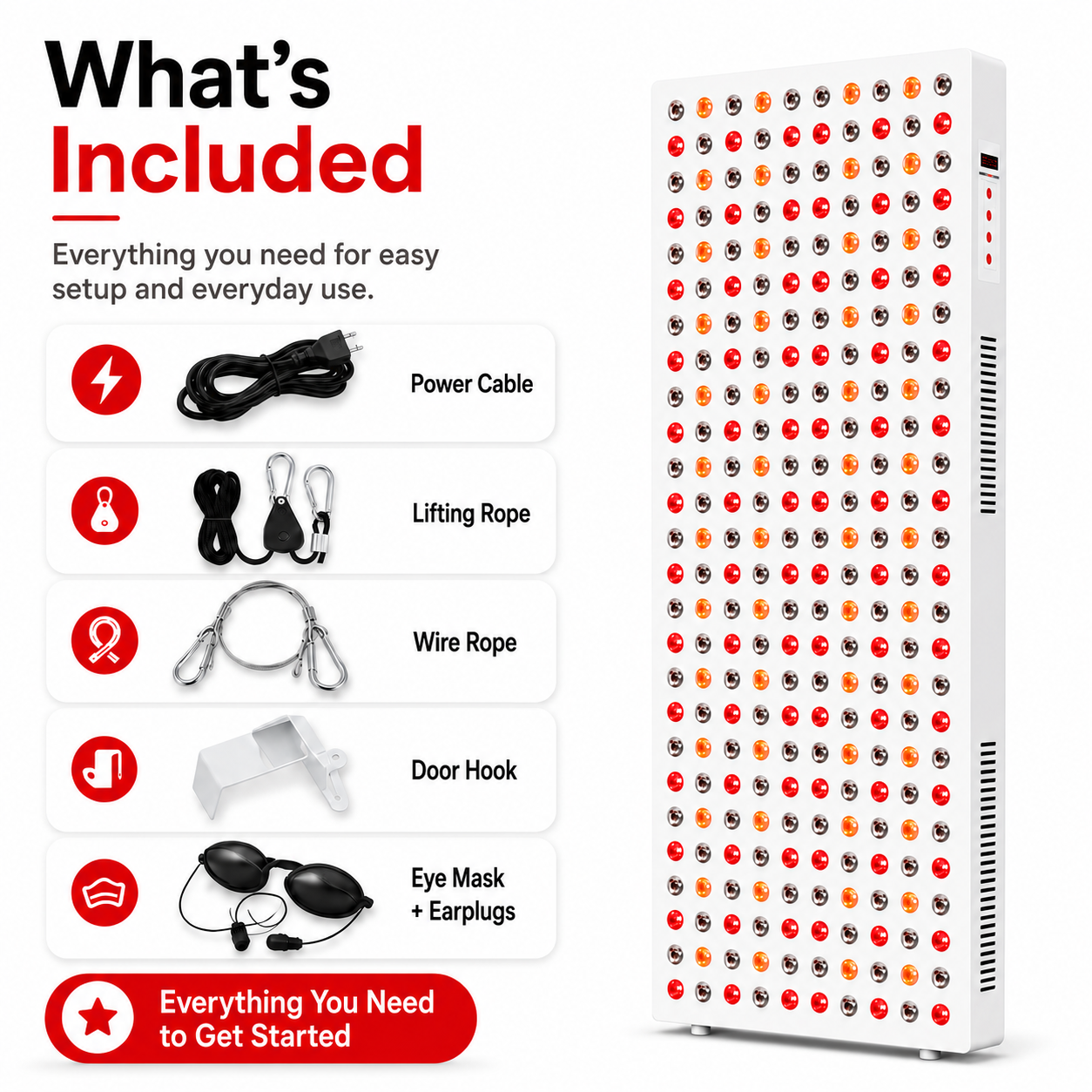 iReliev 1500W Full-Body Red and Near-Infrared Light Panel