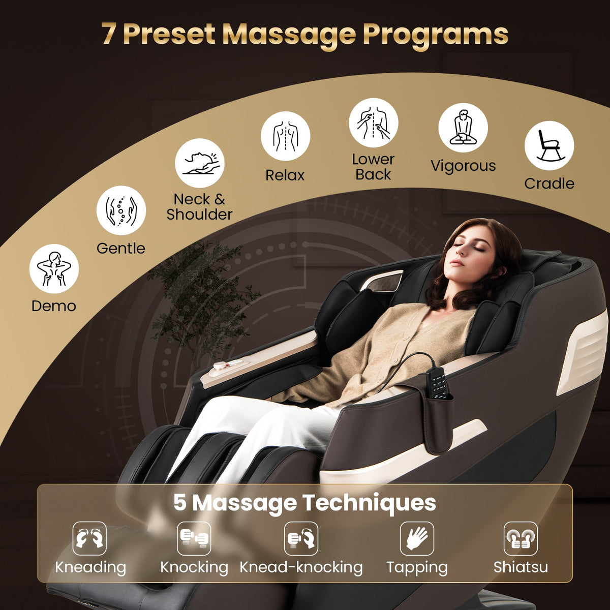 Relaxation 44 - Fully Body Massage Chair with Airbags and Waist Heater