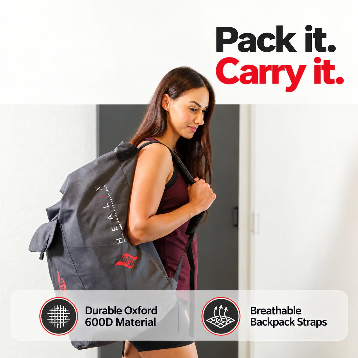 HEALiX Stash – Premium Infrared Sauna Blanket Backpack & Storage Bag