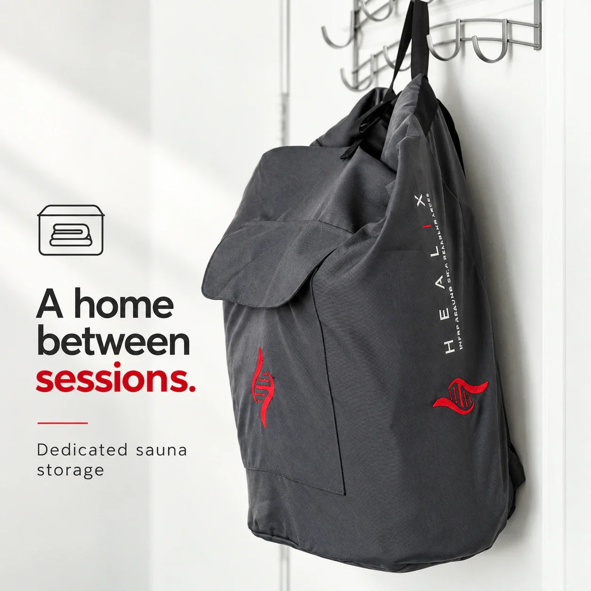 HEALiX Stash – Premium Infrared Sauna Blanket Backpack & Storage Bag