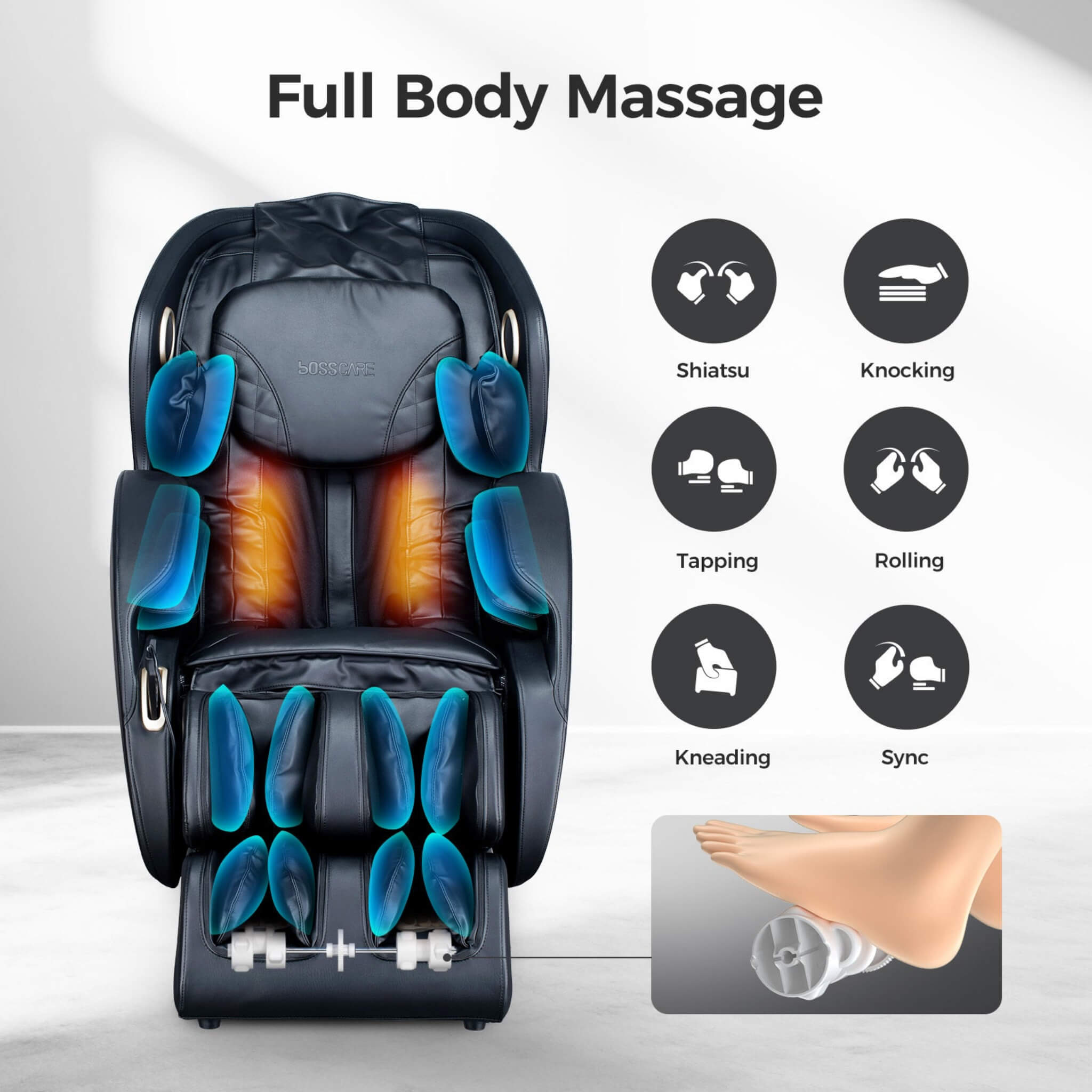 Bosscare 3D Zero-Gravity Massage Chair With App Control