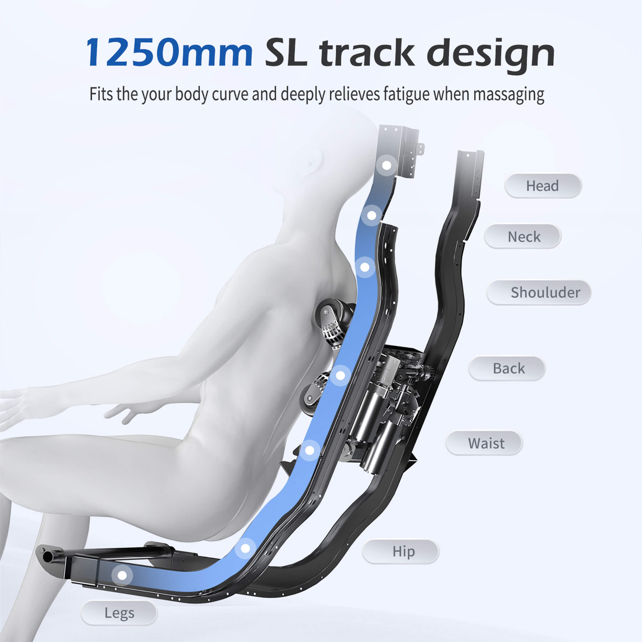 Bosscare Zero-Gravity Massage Chair With Voice and App Control, Gray