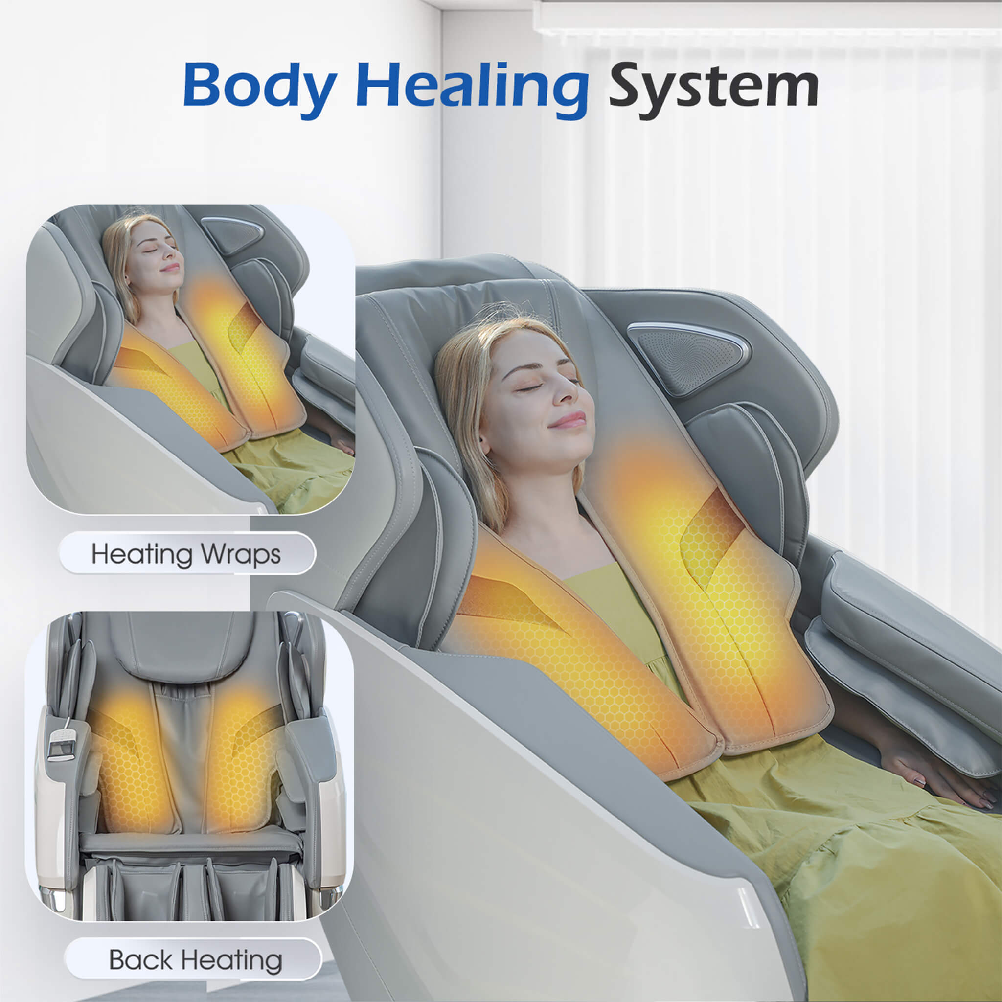 Bosscare Zero-Gravity Massage Chair With Voice and App Control, Gray