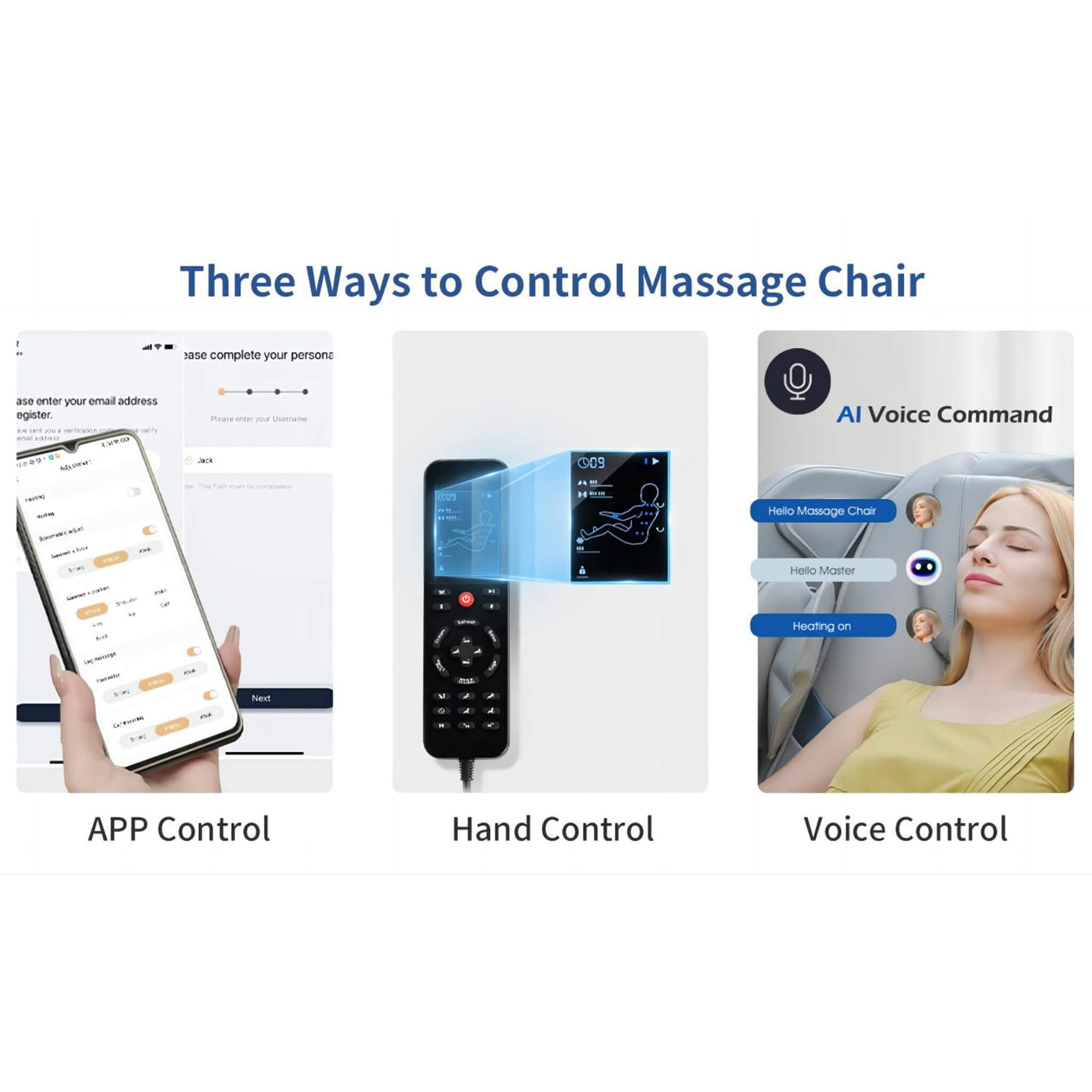 Bosscare Zero-Gravity Massage Chair With Voice and App Control, Gray