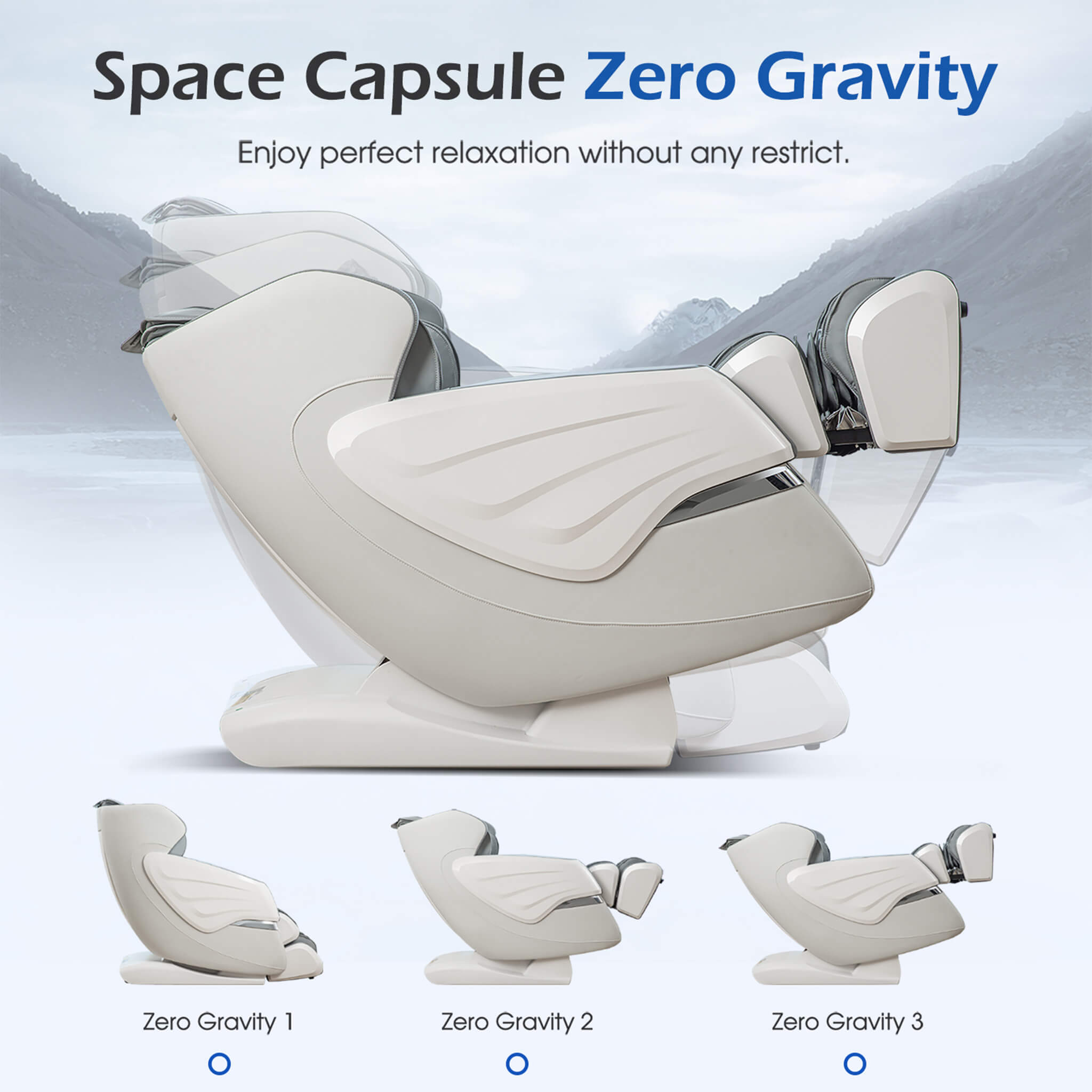 Bosscare Zero-Gravity Massage Chair With Voice and App Control, Gray