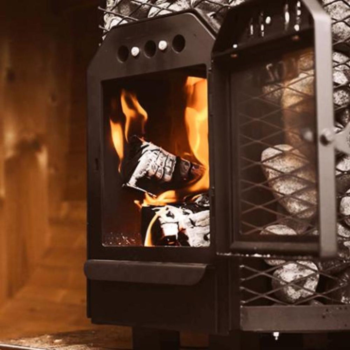 Cozy Heat O Thru-Wall – Wood-Burning Sauna Stove | 12 kW & 18 kW