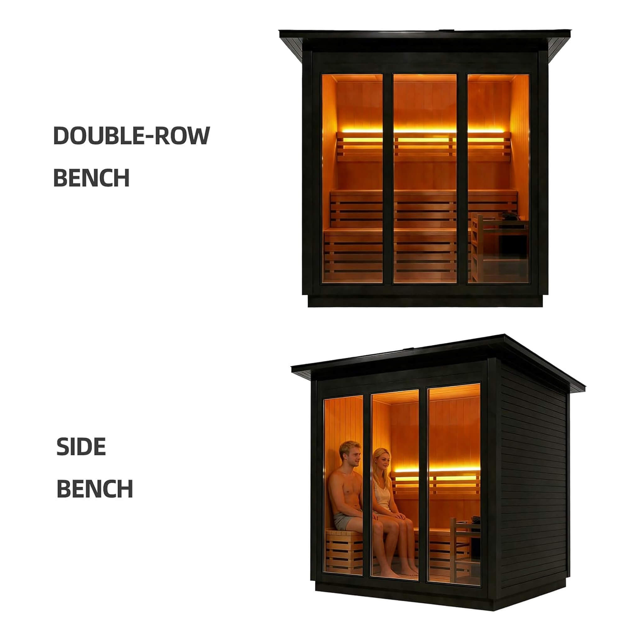 Custom 8-Person Canadian Red Cedar Outdoor Sauna