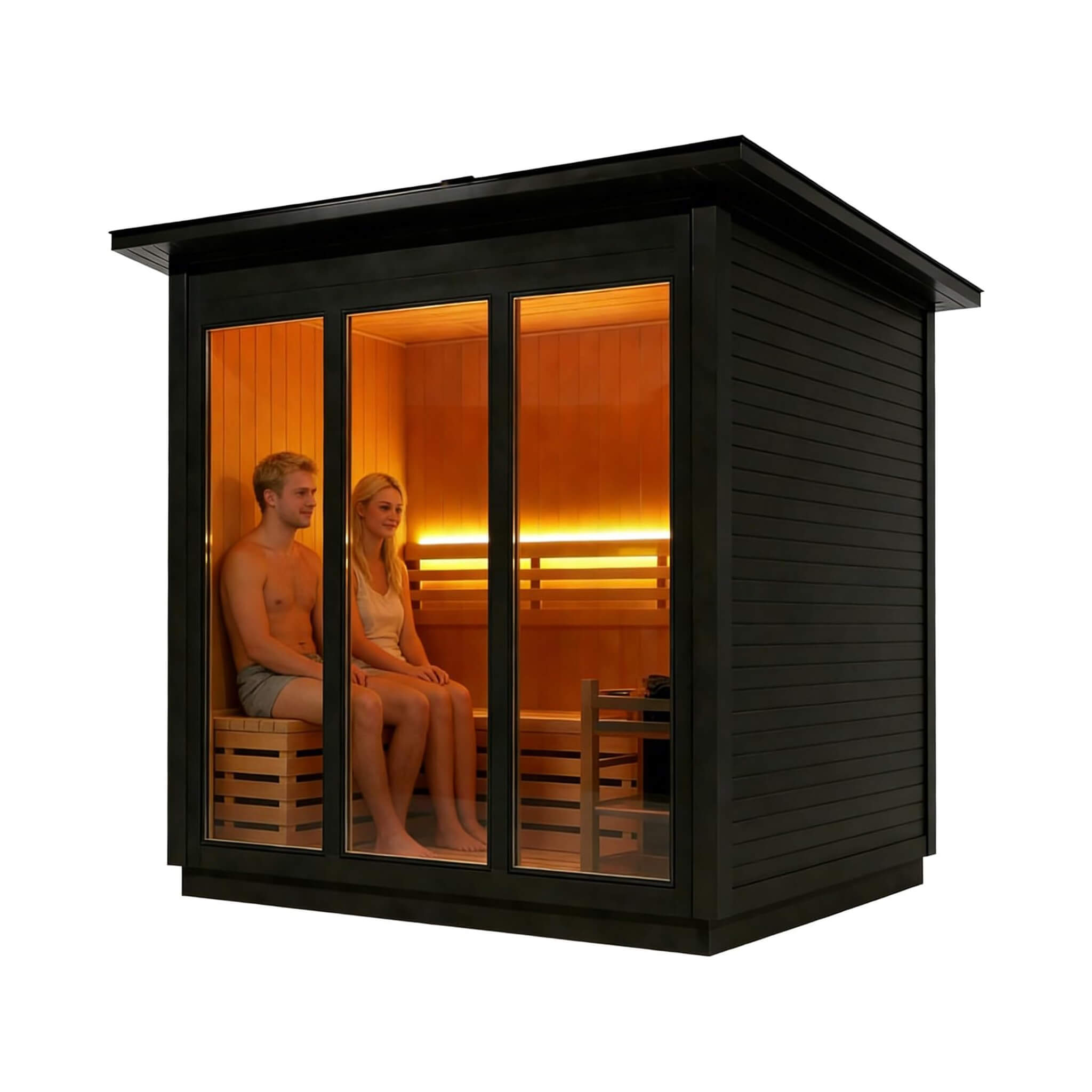Custom 8-Person Canadian Hemlock Outdoor Sauna