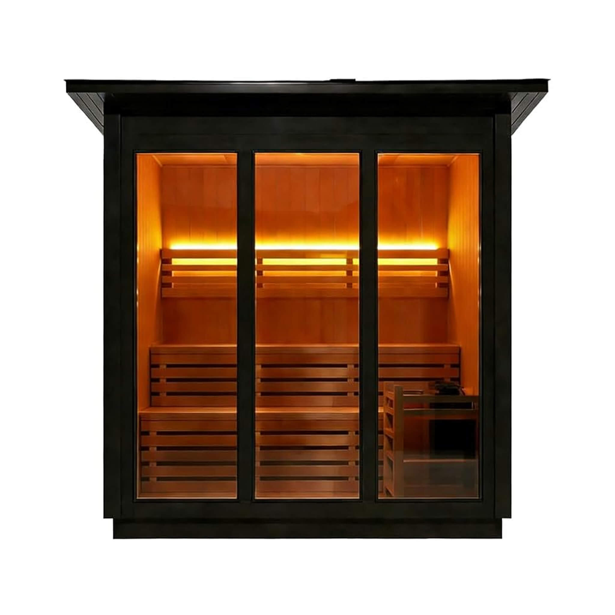 Custom 8-Person Canadian Hemlock Outdoor Sauna