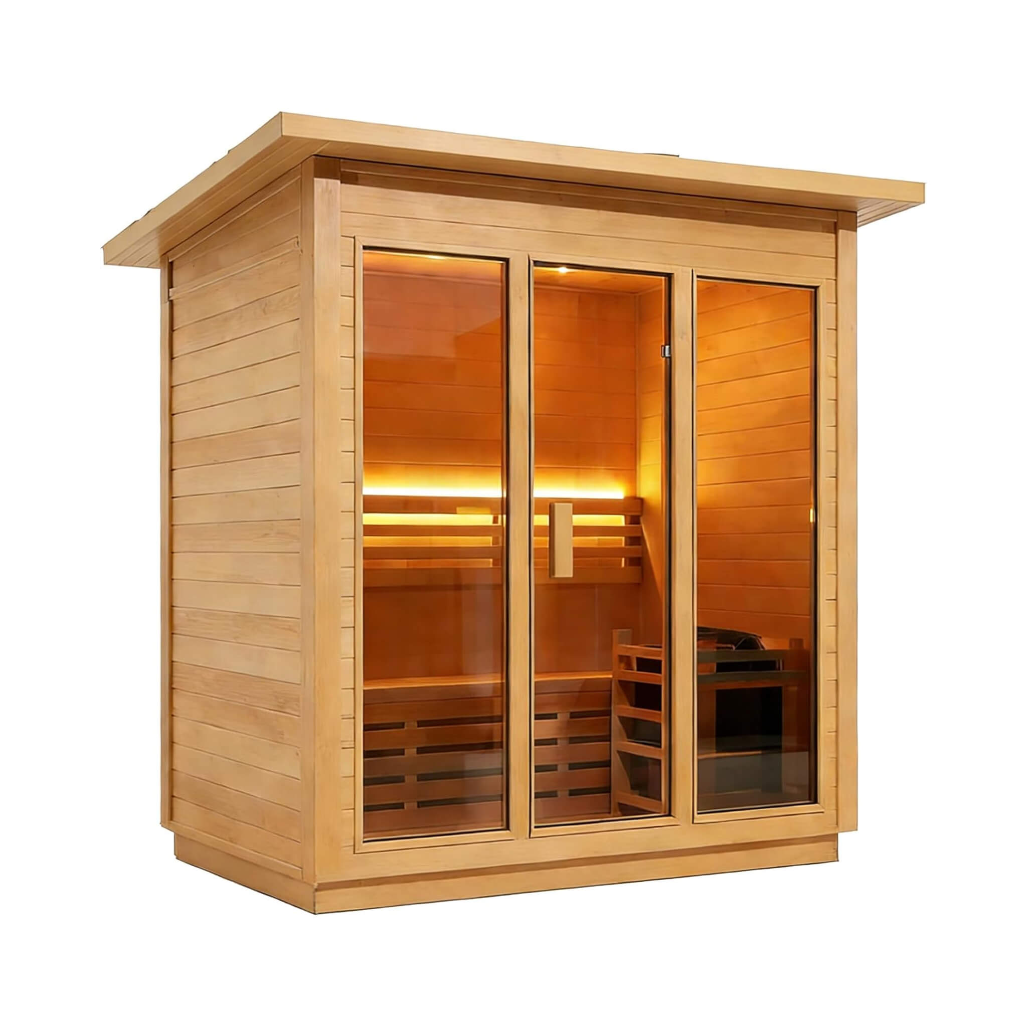 Custom 8-Person Canadian Hemlock Outdoor Sauna