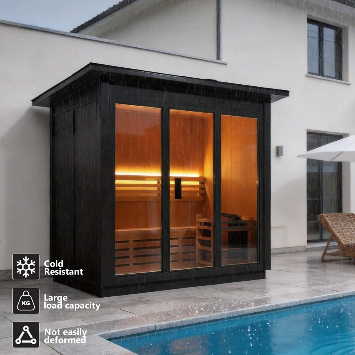 Custom 6-Person Spruce Outdoor Sauna