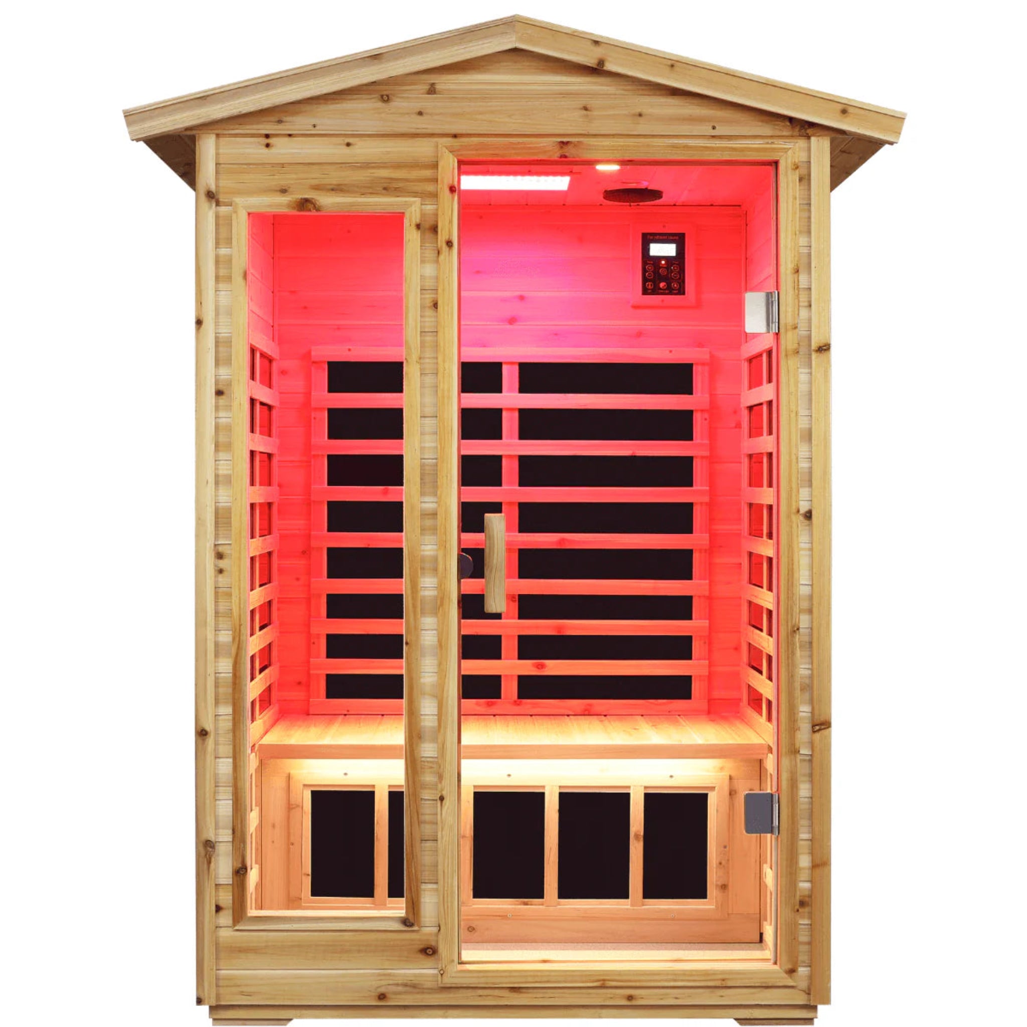 Garner-902Vs 2 Person Outdoor Far Infrared Sauna (Enhanced with Red Light Therapy)