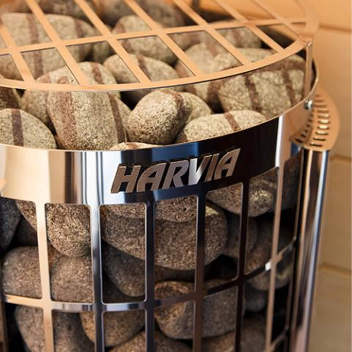 Harvia Cilindro UL Certified Electric Sauna Heater With Xenio CX45 Digital Control Panel & Sauna Stones [PC60/80/90/110E]
