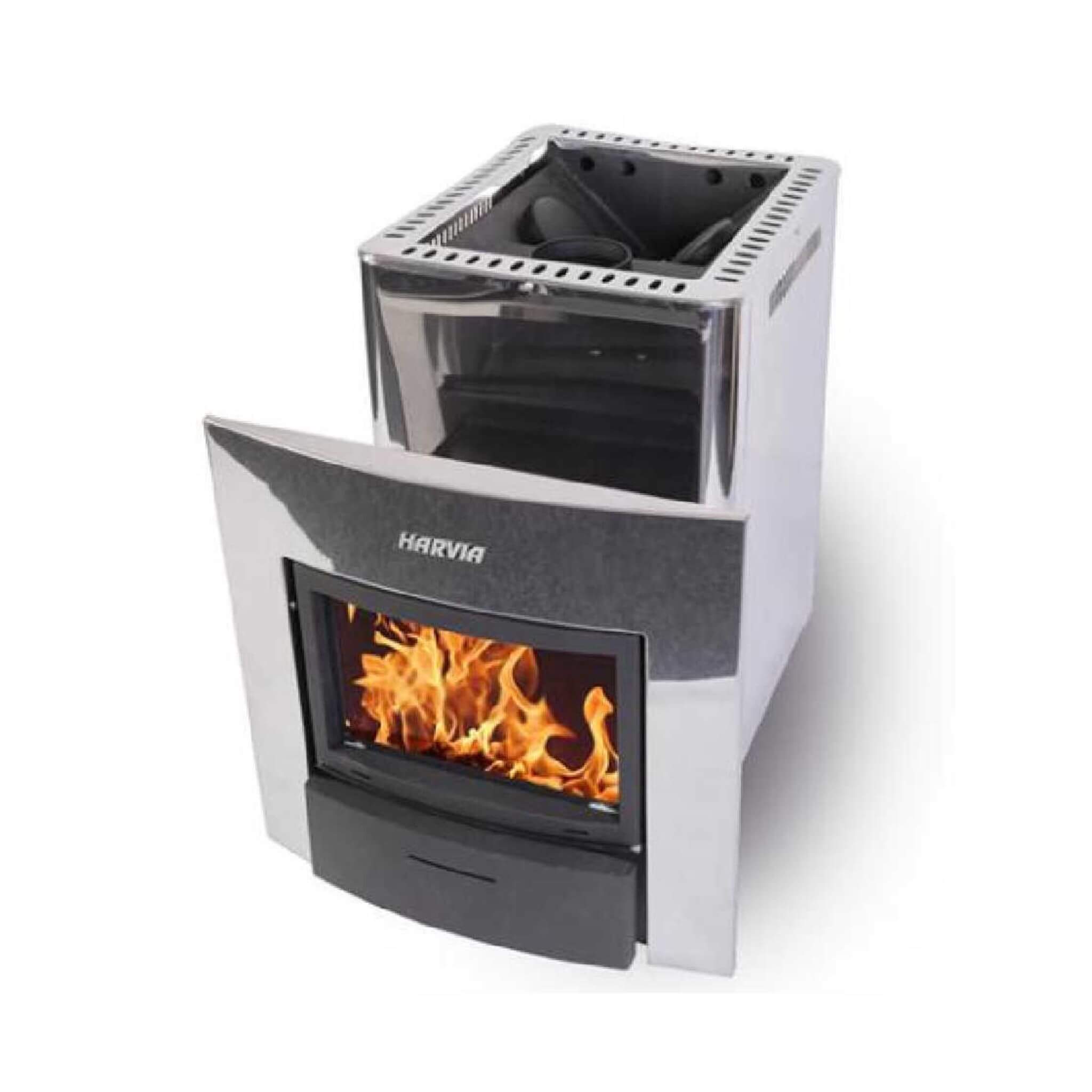 Harvia Duo Series Stainless-Steel Wood-Burning Sauna Stove
