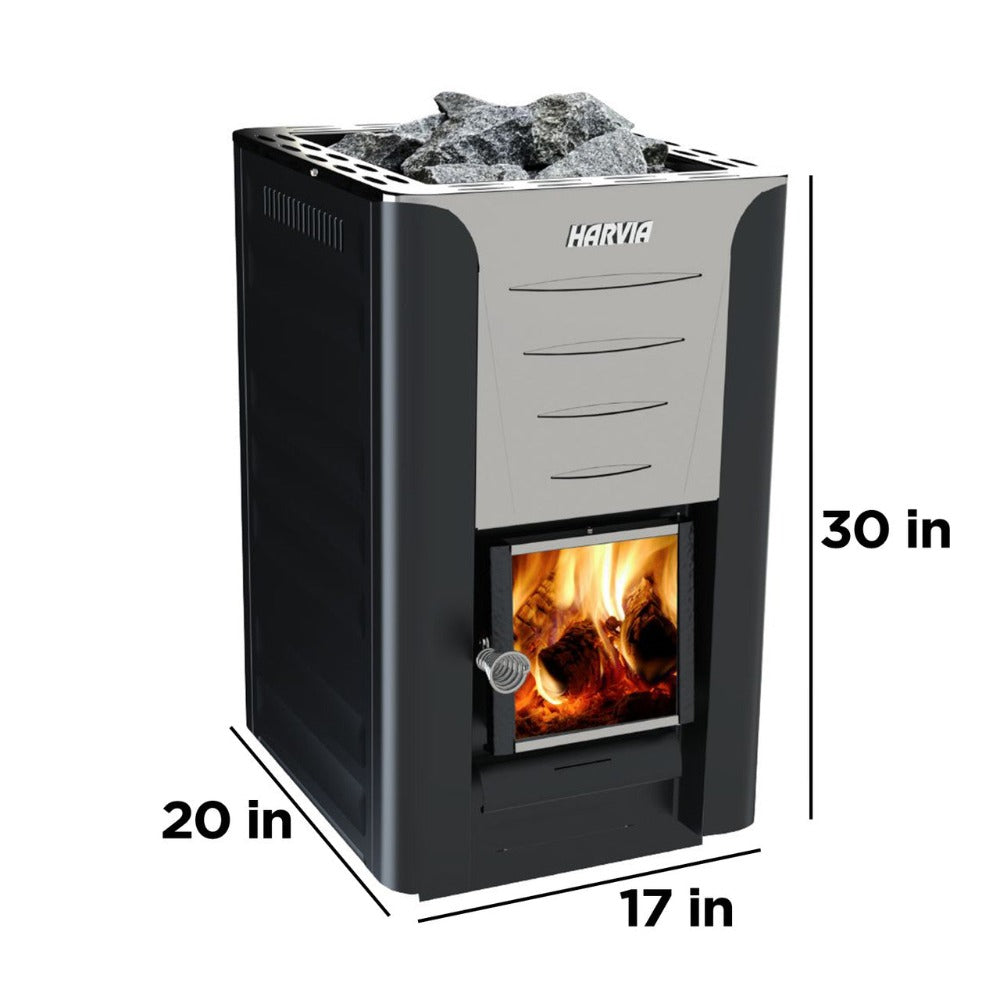 Harvia Pro 20 Wood-Burning Sauna Stove Package