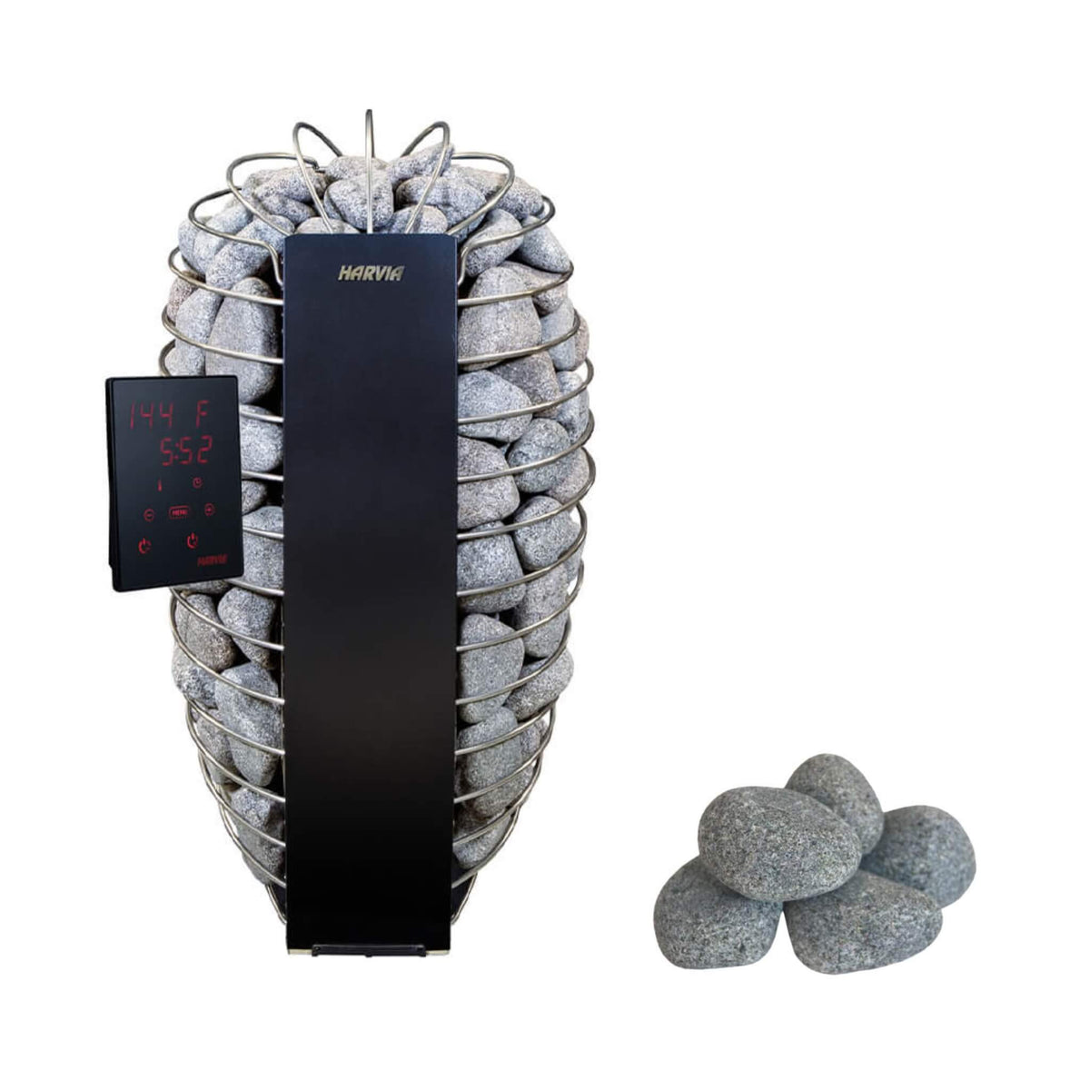 Harvia Spirit UL Certified Electric Sauna Heater With Digital Xenio Control Panel, WiFi Remote Control And Stones [SP60/80E]