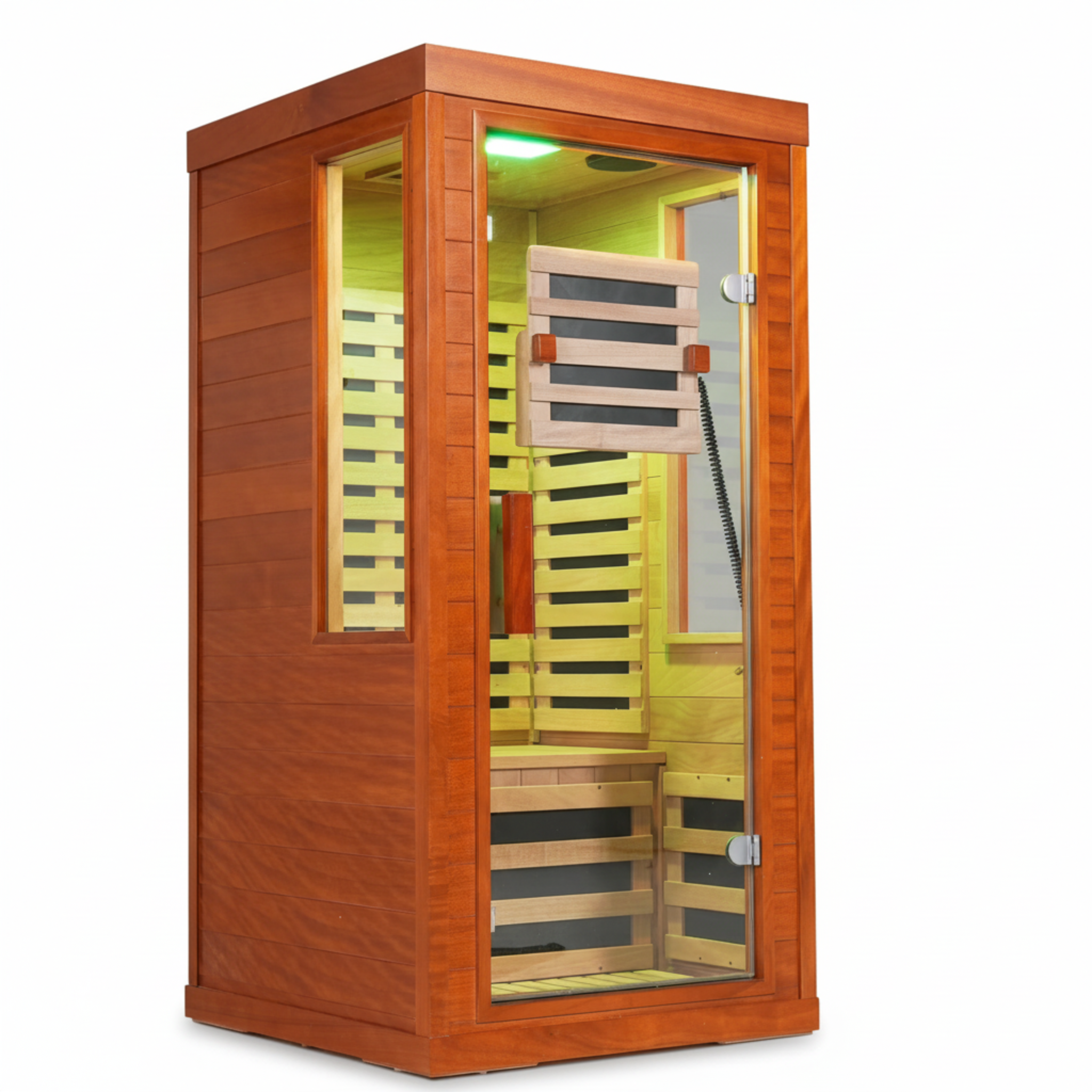 1-Person Infrared Sauna — Compact Home Sauna with Red Light & Chromotherapy