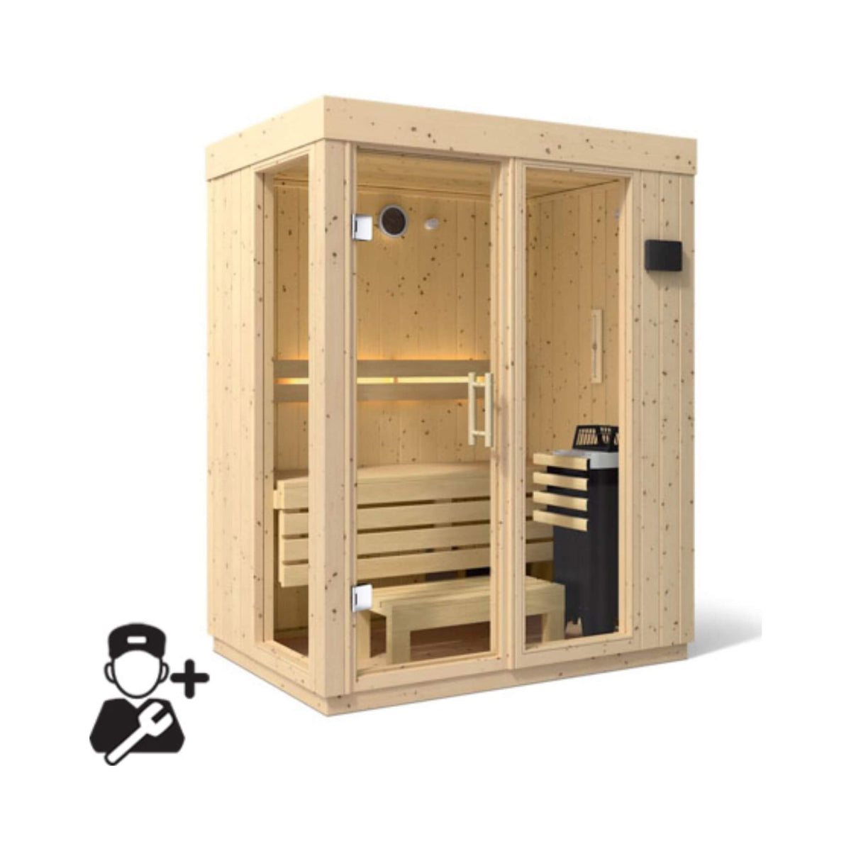 Kohler C1 Indoor Scandinavian Spruce Sauna Kit