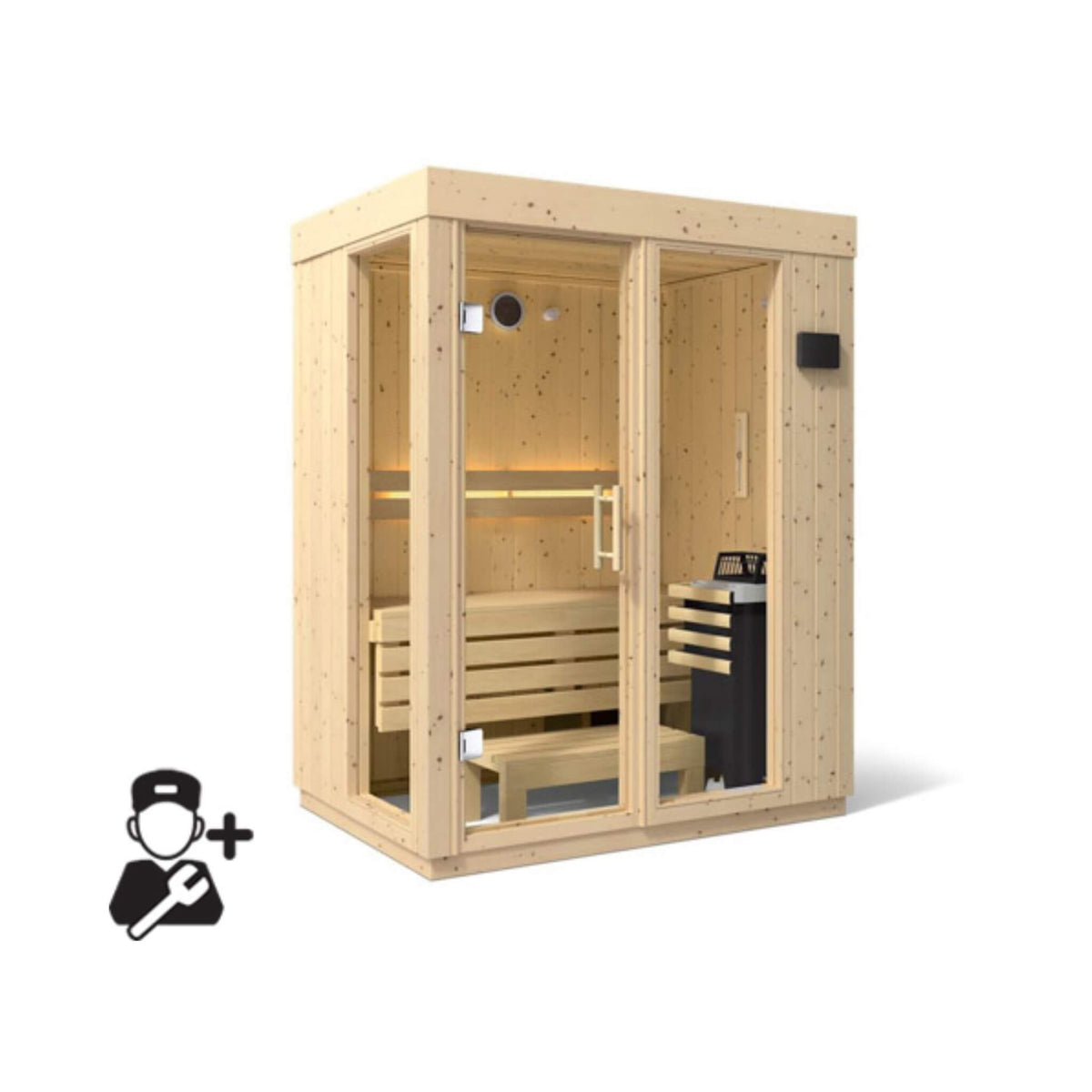Kohler C1 Indoor Scandinavian Spruce Sauna Kit