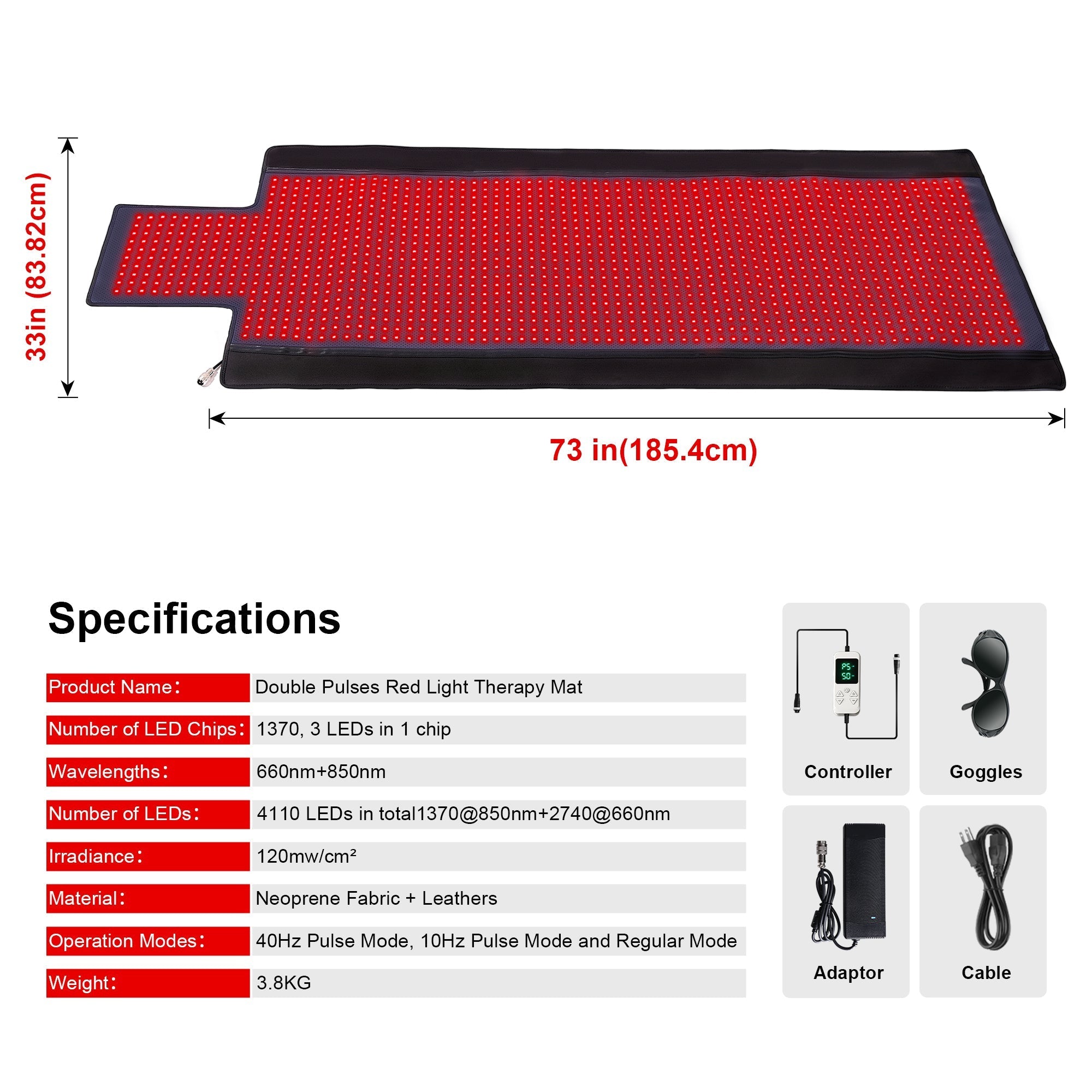 LUMYHEALTH Dual-Pulse Red Light Therapy Mat for Pain Relief