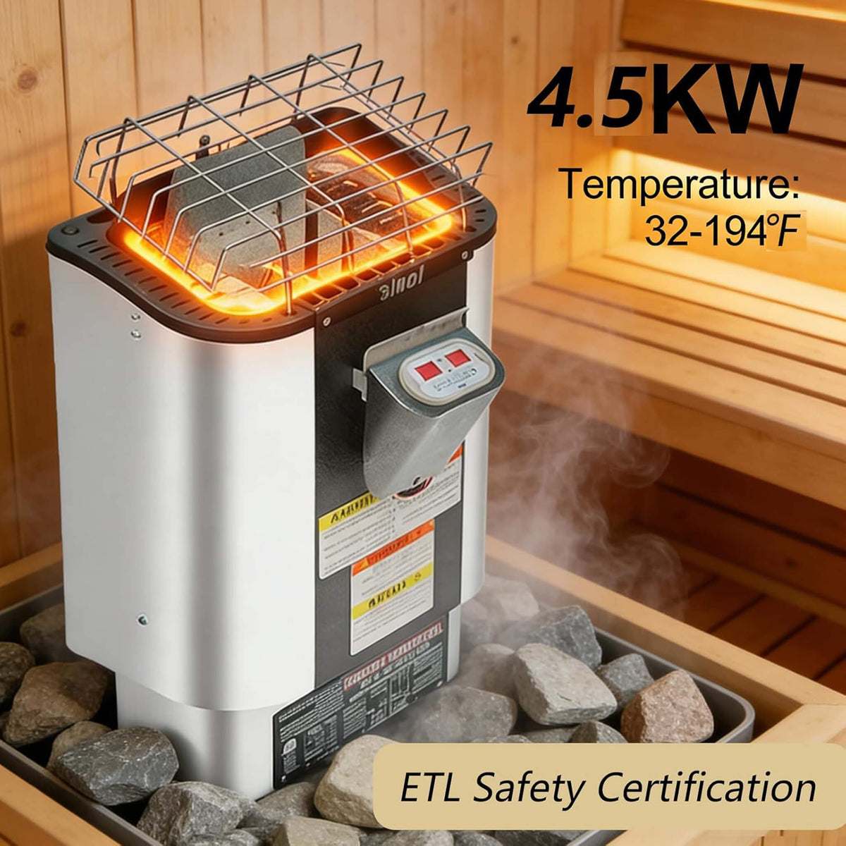 Thermora Lund 2-Person Outdoor Cube Sauna With 4.5 kW Heater