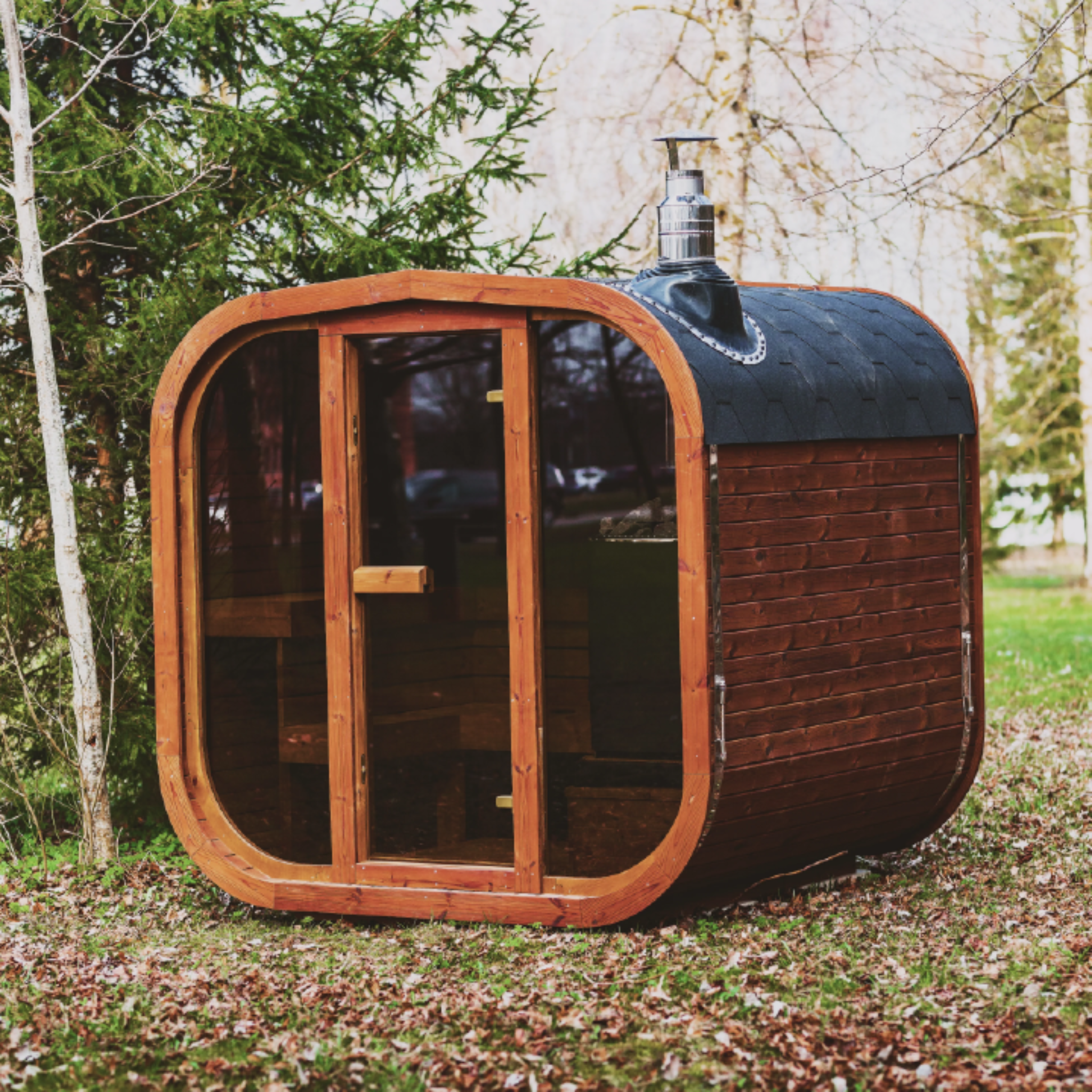 Outdoor Sauna — Mande MW20 Series (ThermoWood Luxury Backyard Sauna)