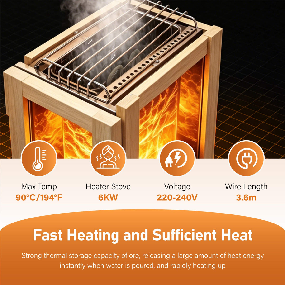 4-Person Outdoor Traditional Steam Sauna – 6 kW Electric Heater & Japanese Wood Construction