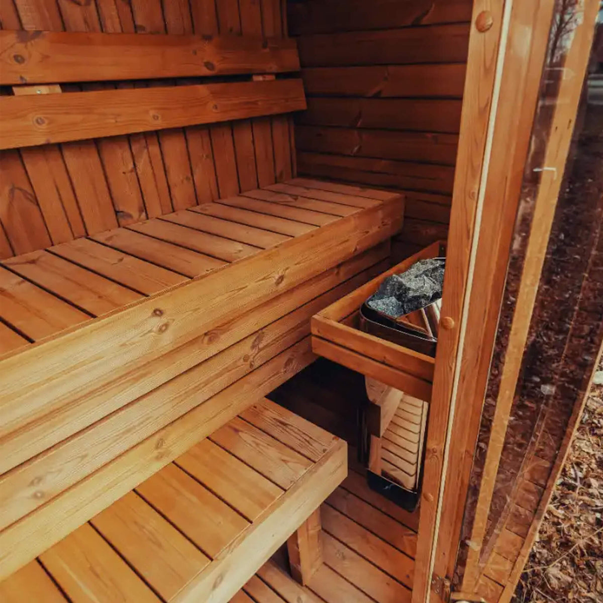 Premium 3-Person Outdoor Scandinavian ThermoWood Cube Sauna Kit