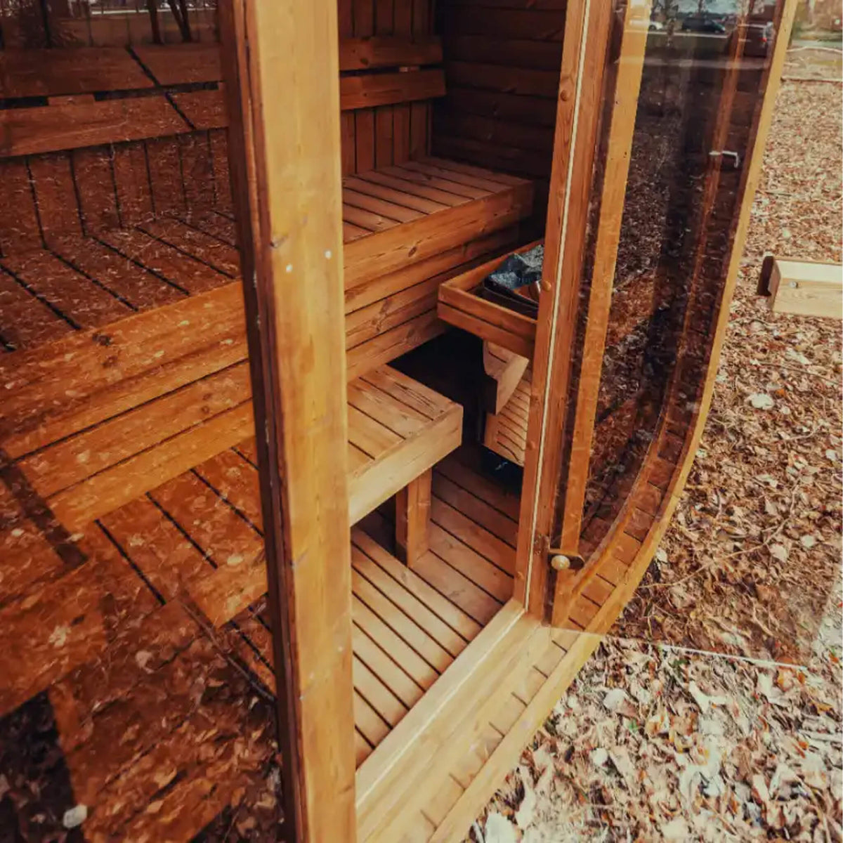 Premium 3-Person Outdoor Scandinavian ThermoWood Cube Sauna Kit