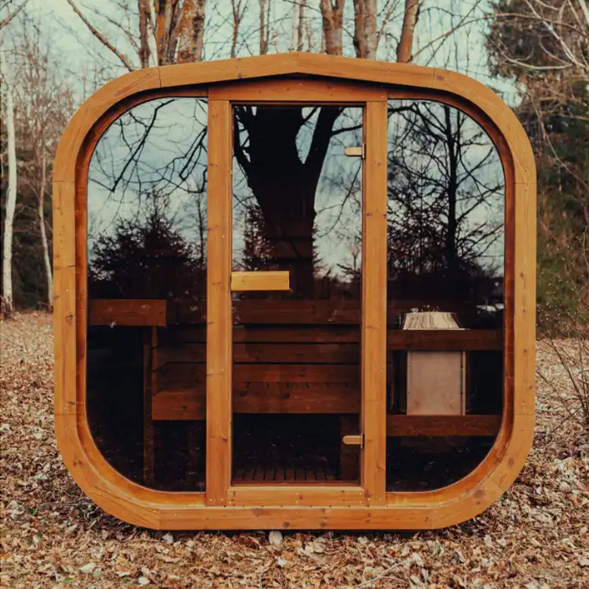 Premium 3-Person Outdoor Scandinavian ThermoWood Cube Sauna Kit
