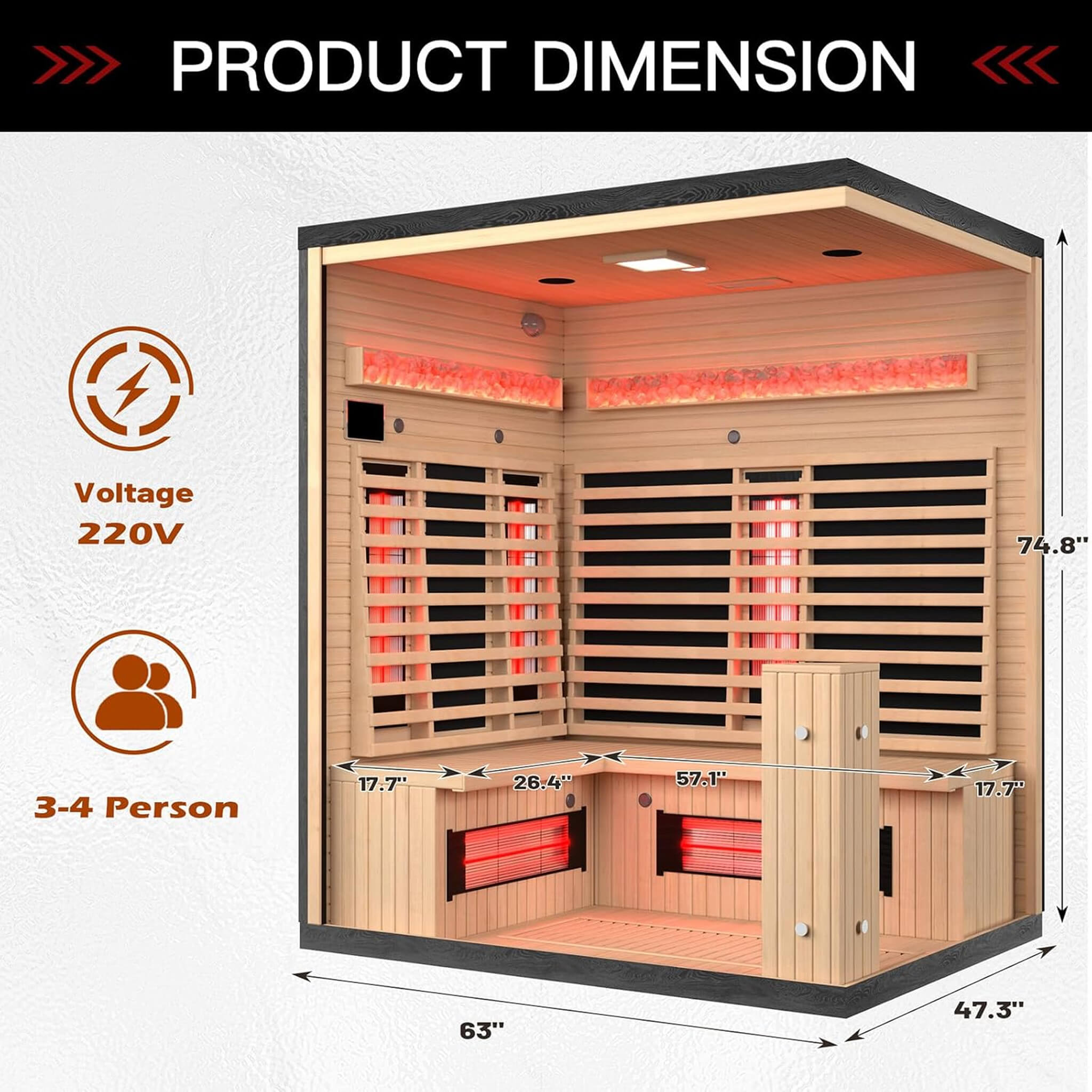 Rövia Ember 4-Person Full-Spectrum Infrared Sauna