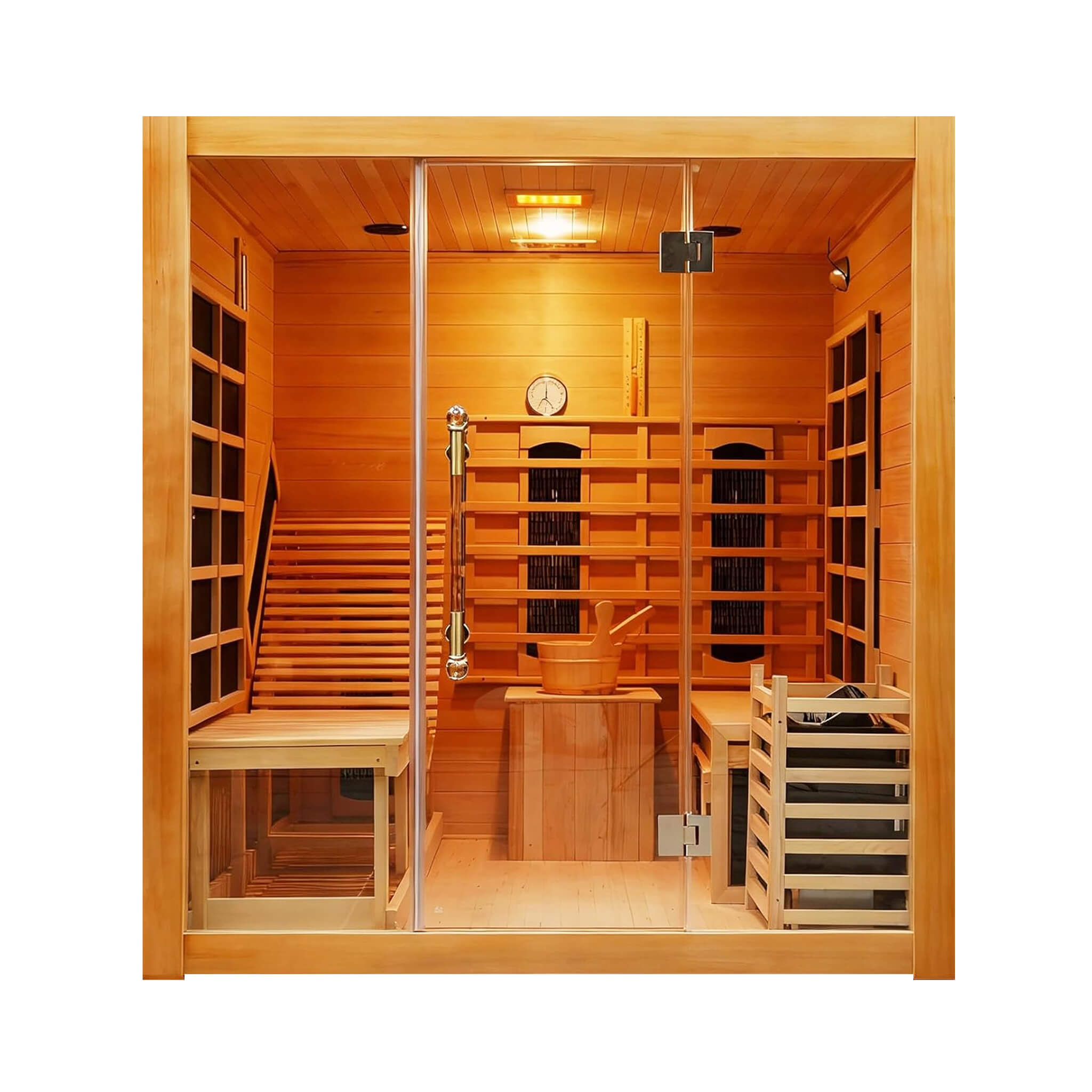 Rövia Oasis 3-Person Hybrid Sauna With Lounge Chair