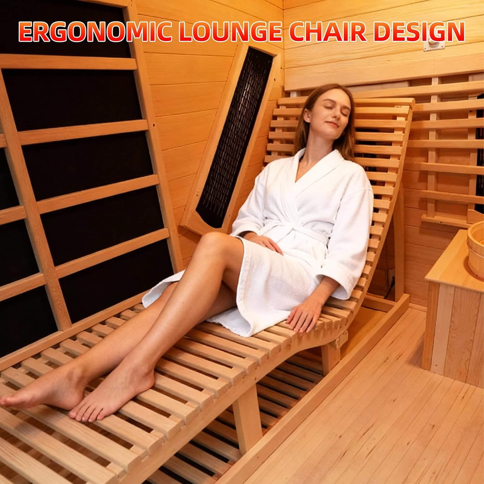 Rövia Oasis 3-Person Hybrid Sauna With Lounge Chair