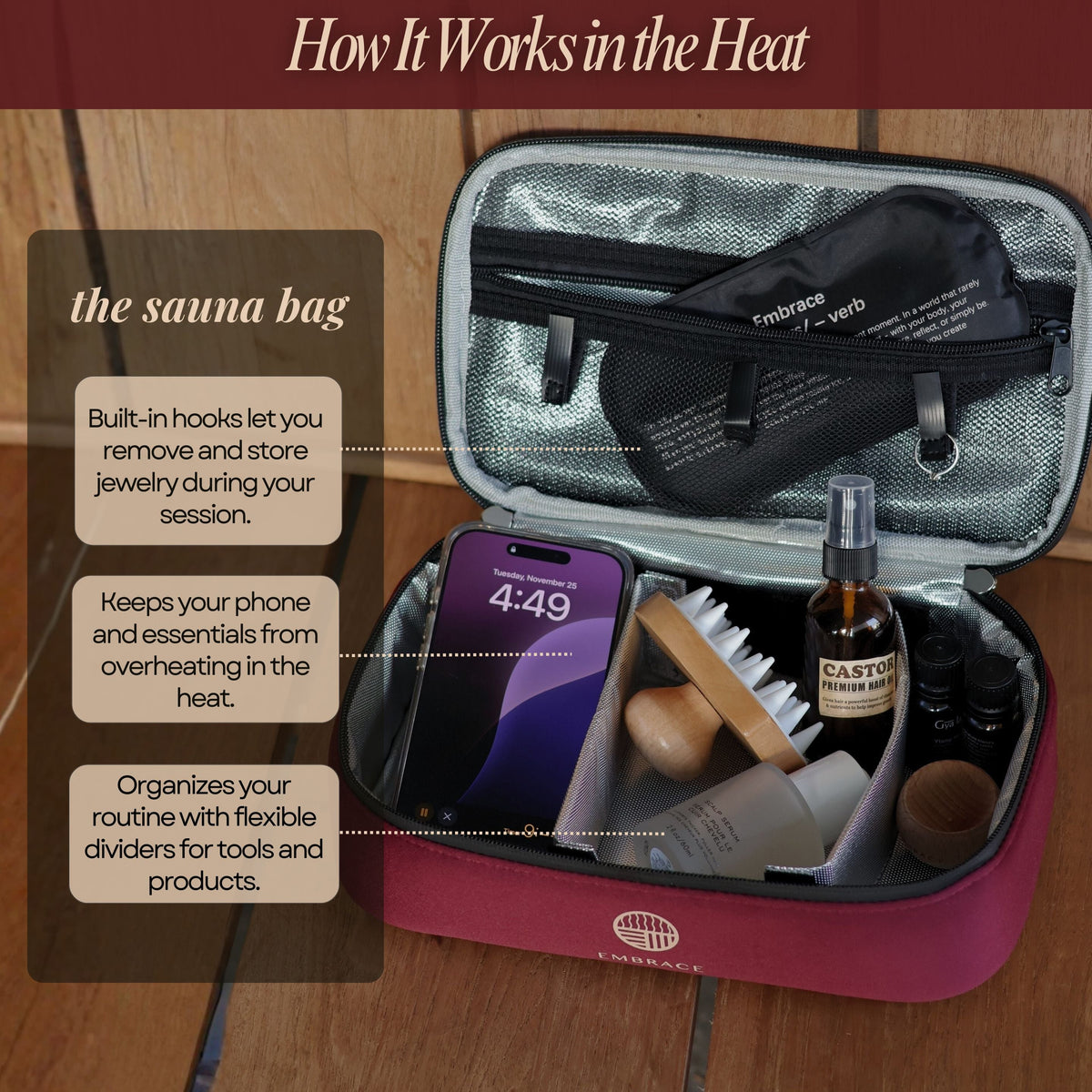 Embrace The Heat Sauna Bag – Premium Sauna Wellness Essentials Bag