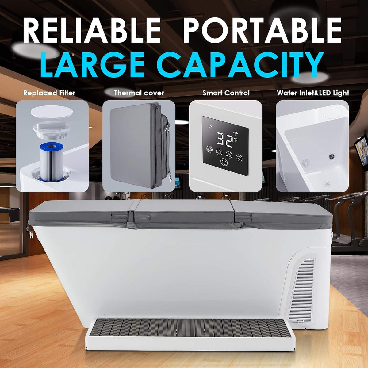 Smart Cold Plunge Tub with Chiller – All-in-One App-Controlled Ice Bath