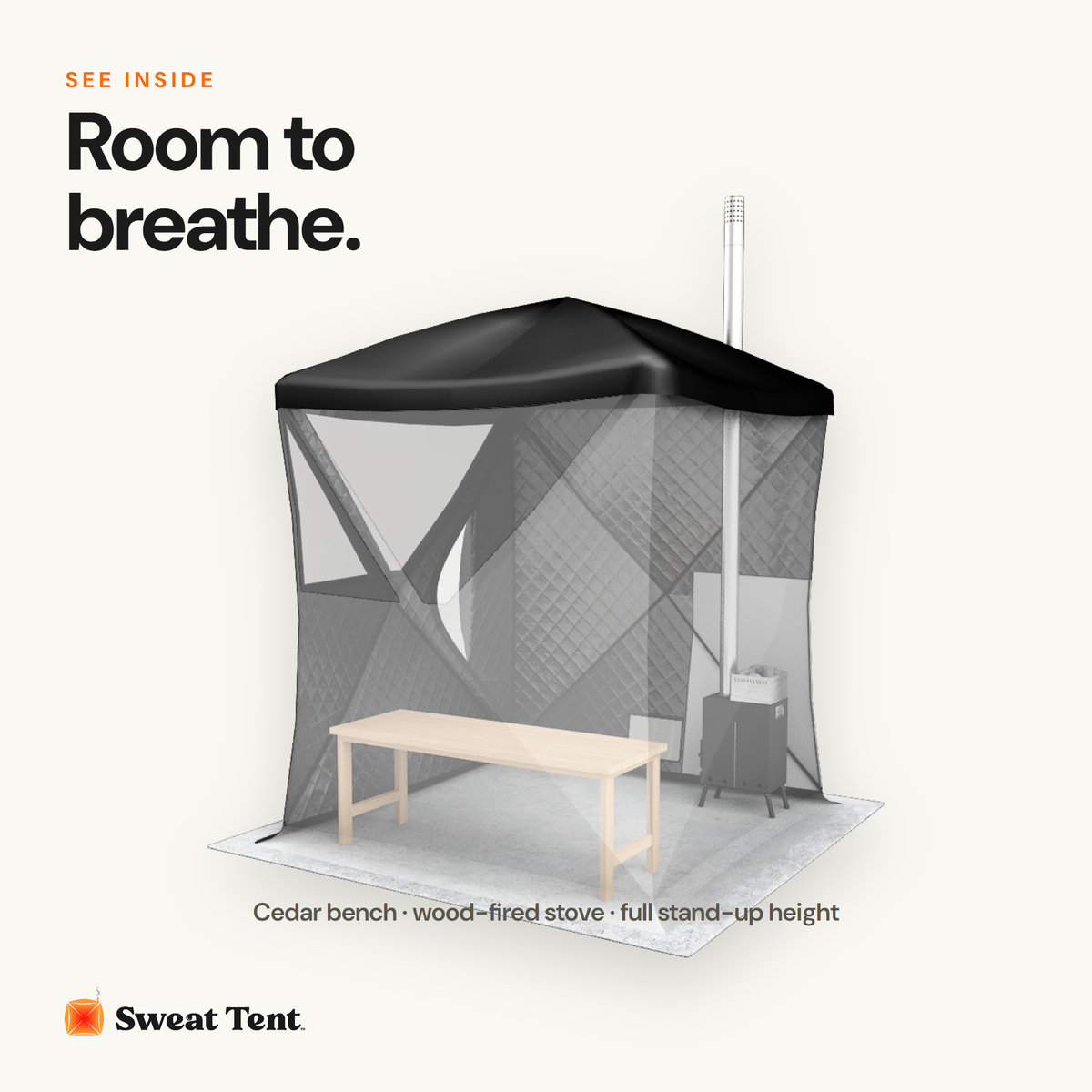 Sweat Tent Portable Outdoor Sauna — Pro-Bundle Large Black