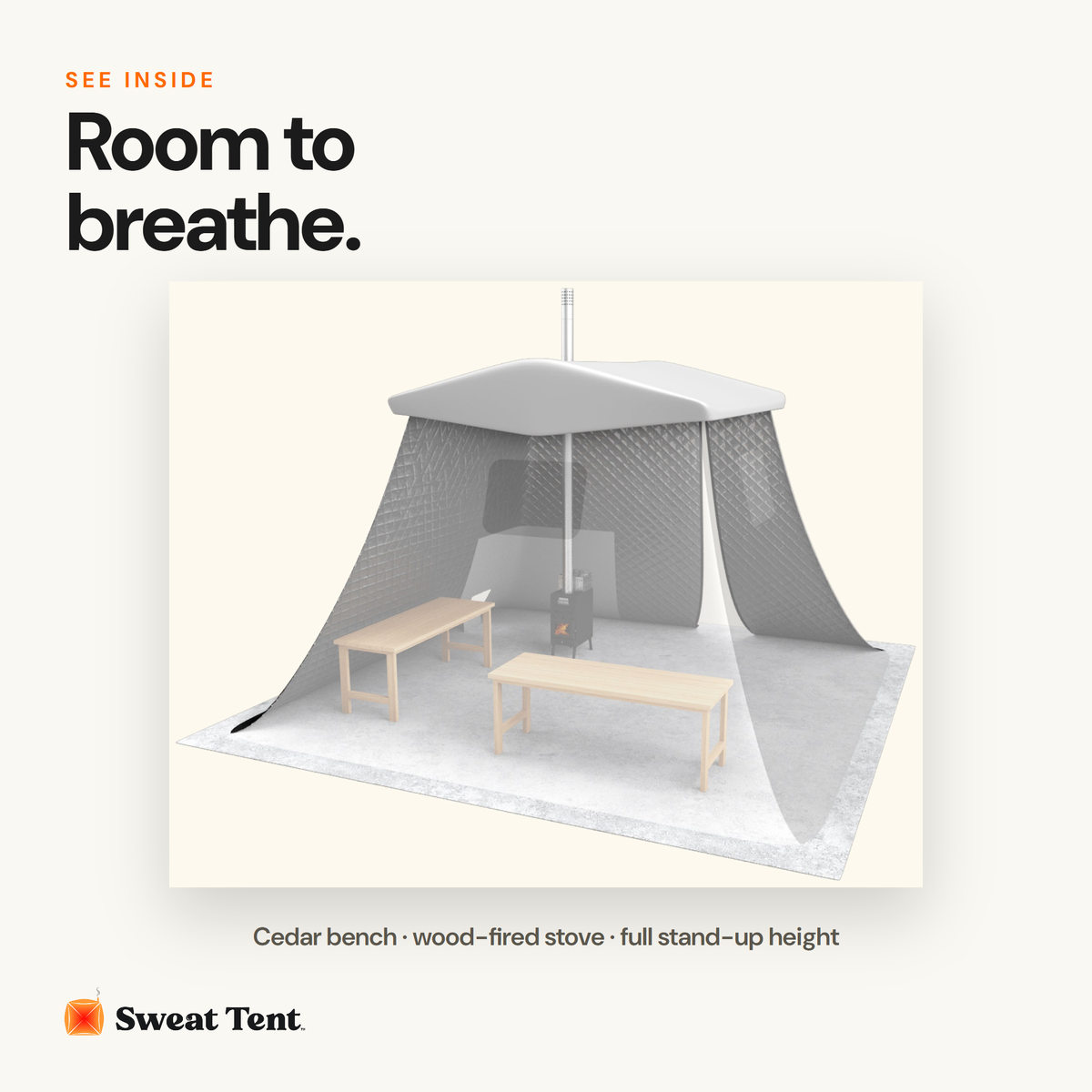 Sweat Tent Portable Outdoor Sauna — Black XL