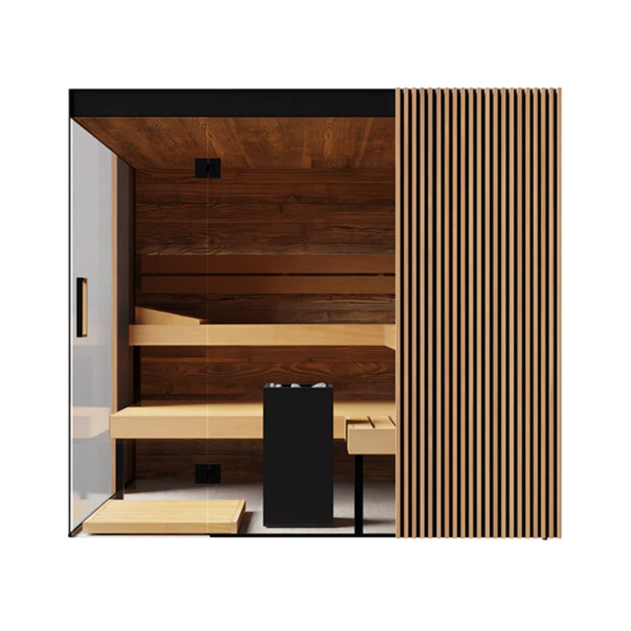 ThermaSol Aalto Indoor Panoramic Glass Sauna Cabin (4-Person)