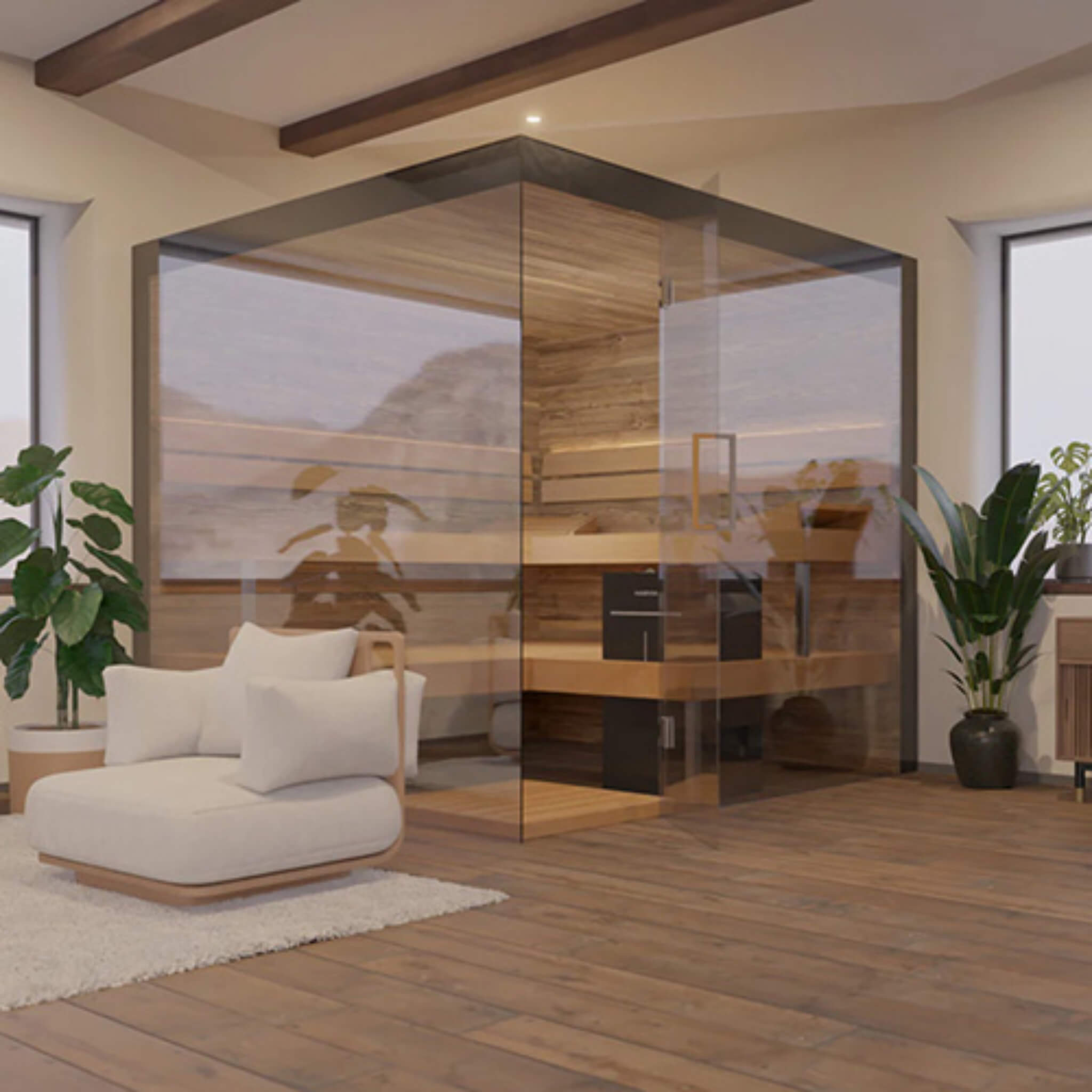 ThermaSol Lumaria Indoor Sauna Cabin - Glass Front Luxury Sauna (Up to 5-Person)