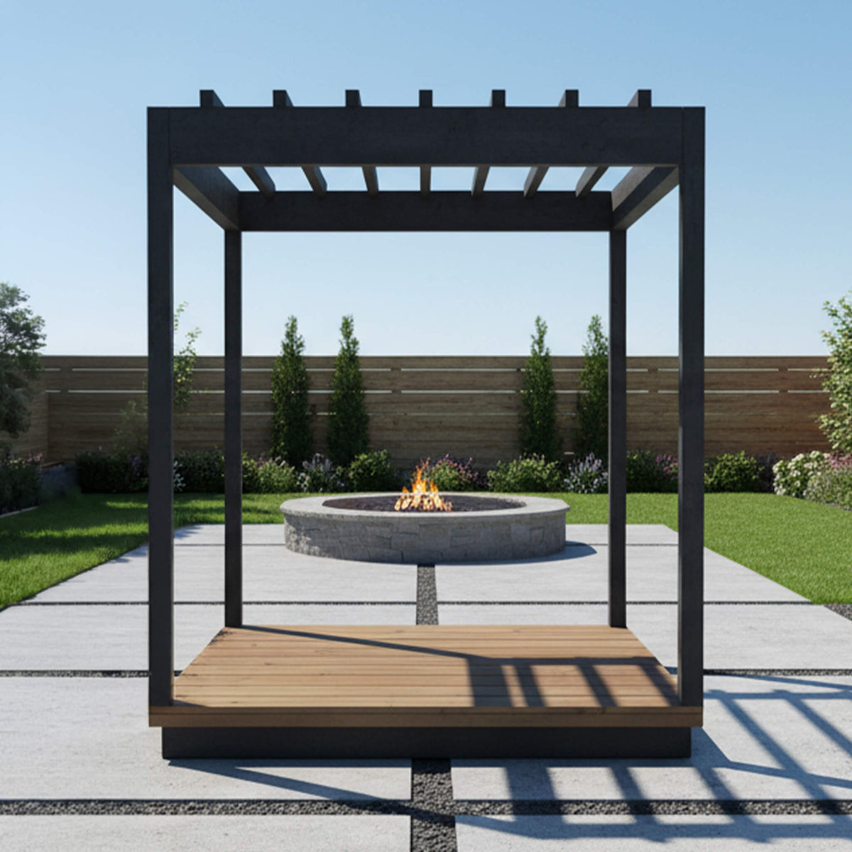ThermaSol Nordic Misty – Expandable Outdoor Wood Pergola | Small & Large