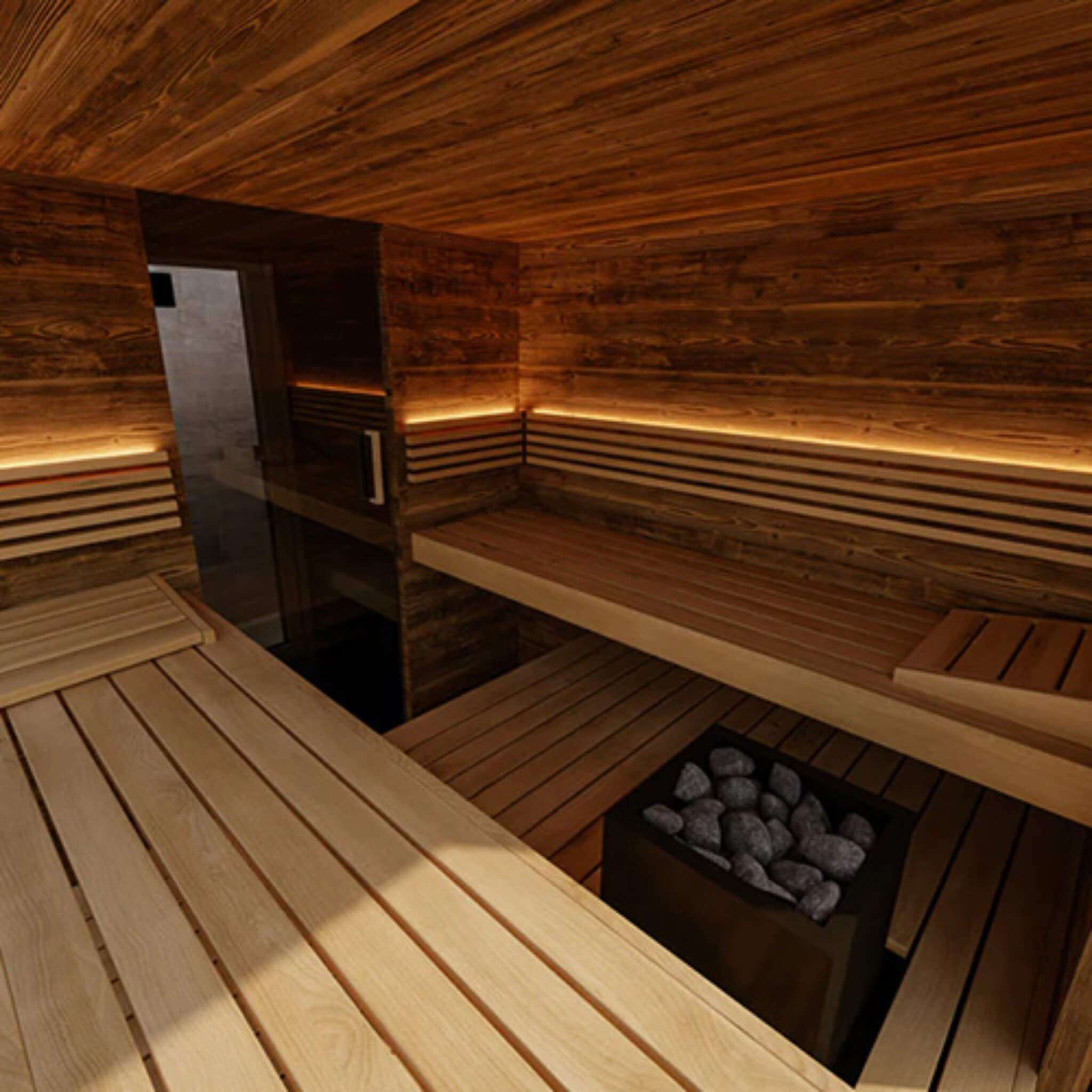 ThermaSol Ombra Outdoor Sauna Cabin - 5-Person with Integrated Lounge