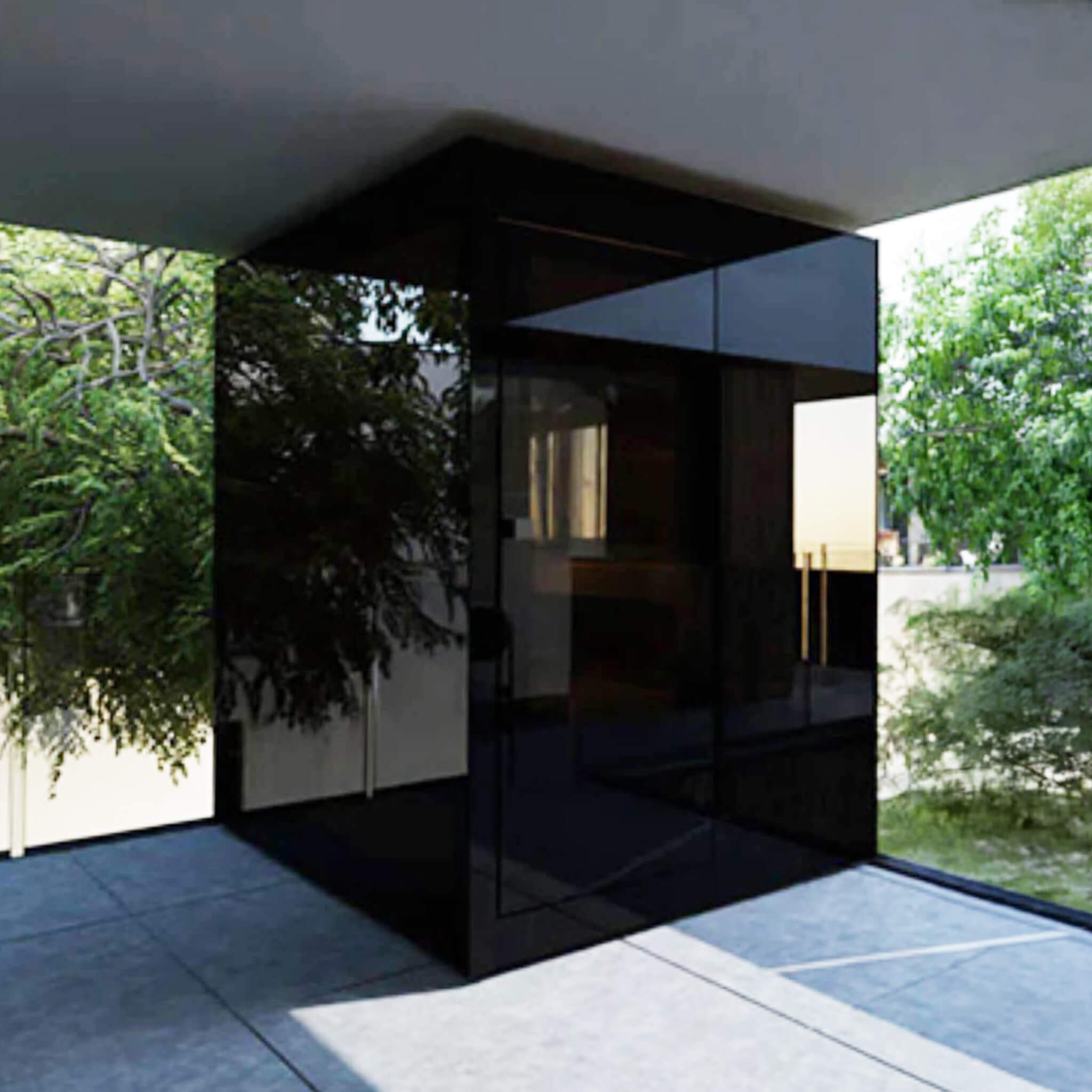 ThermaSol Vera Outdoor Sauna Cabin - Compact Mirrored Glass (3-Person)