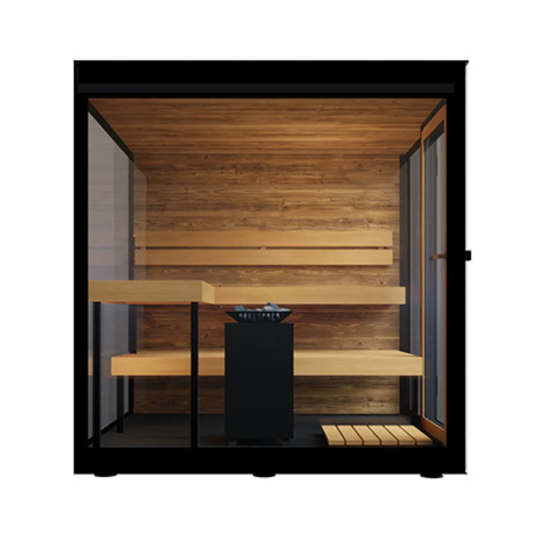ThermaSol Vue Outdoor Sauna Cabin - Mirrored Glass (4-Person)
