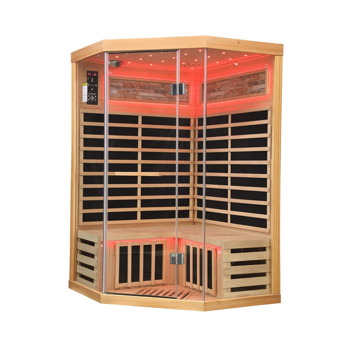 Thermora Premium 2-Person Infrared Sauna – Canadian Hemlock with Glass Front