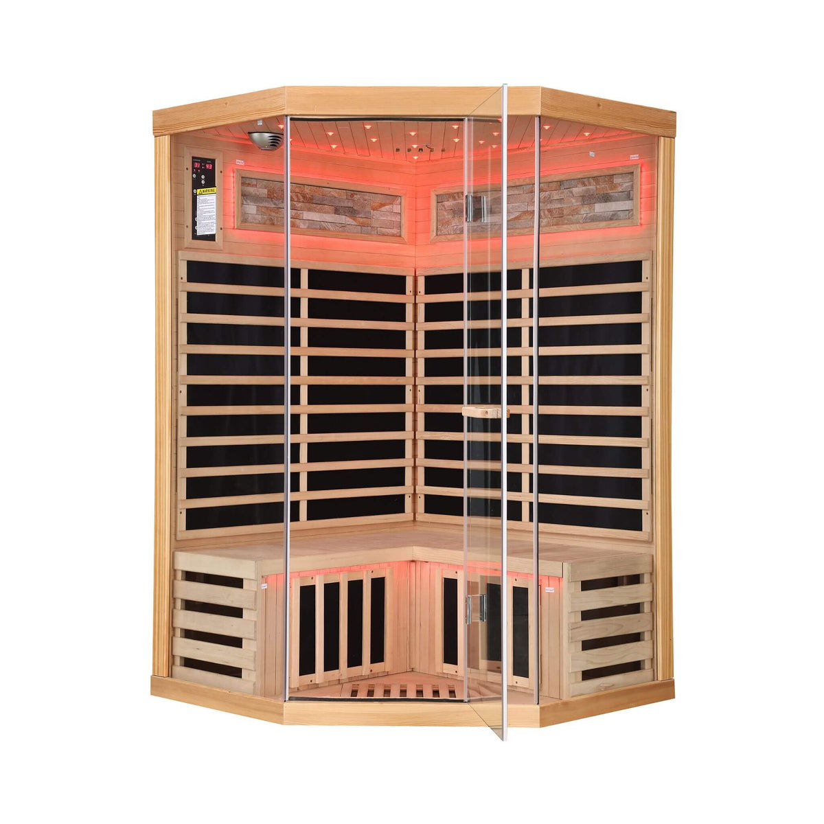 Thermora Premium 2-Person Infrared Sauna – Canadian Hemlock with Glass Front