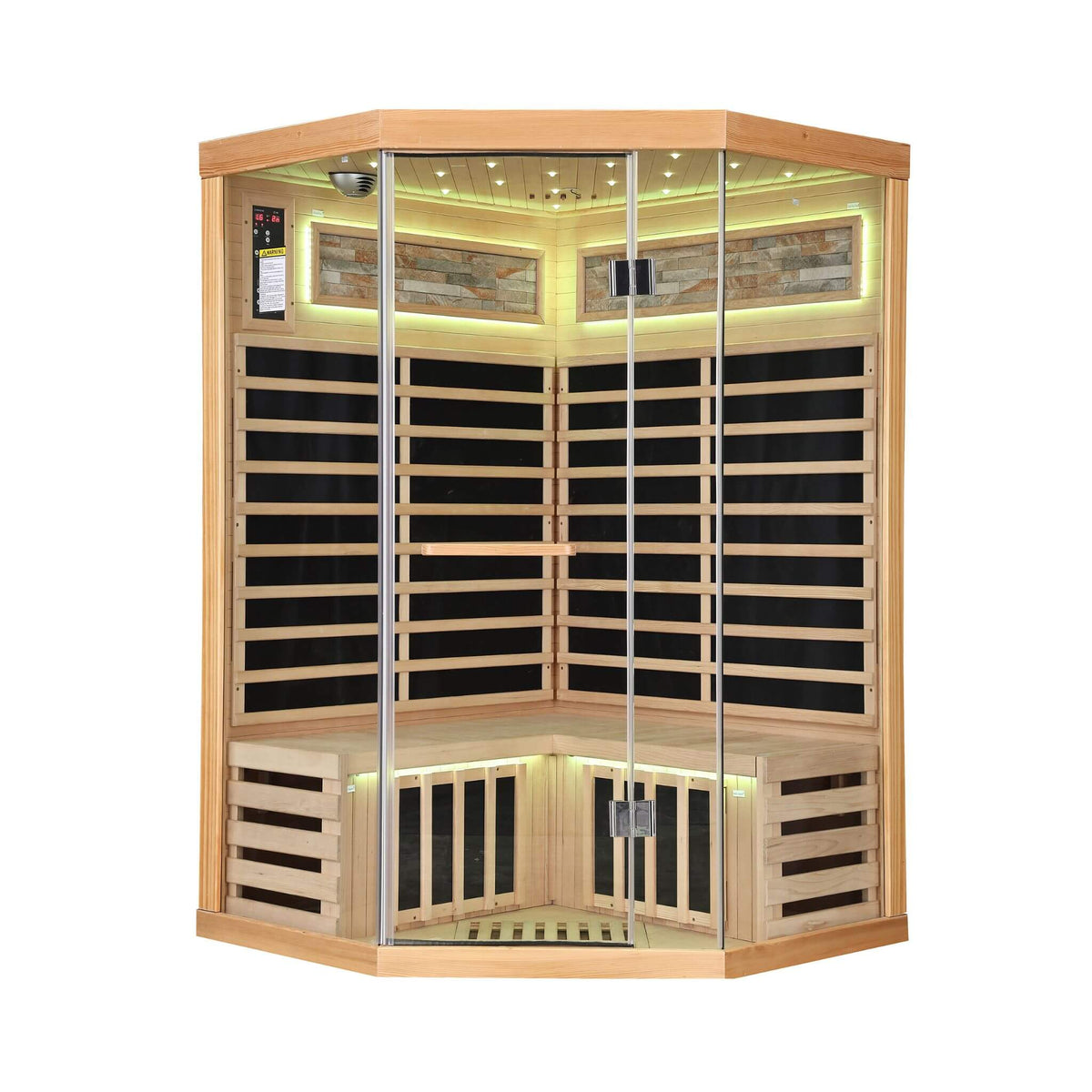 Thermora Premium 2-Person Infrared Sauna – Canadian Hemlock with Glass Front
