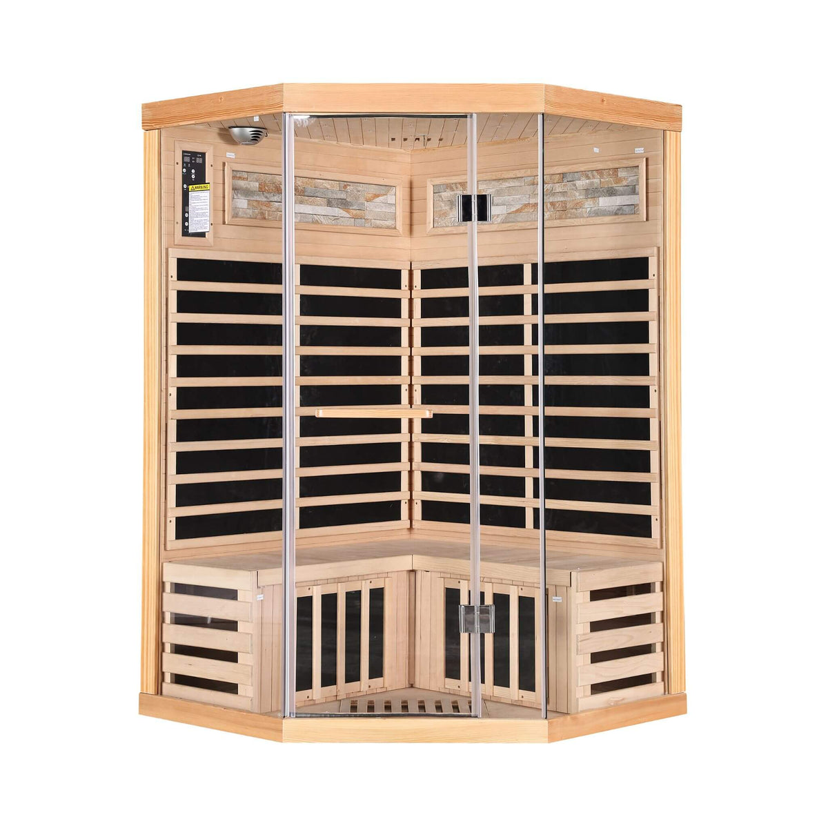 Thermora Premium 2-Person Infrared Sauna – Canadian Hemlock with Glass Front